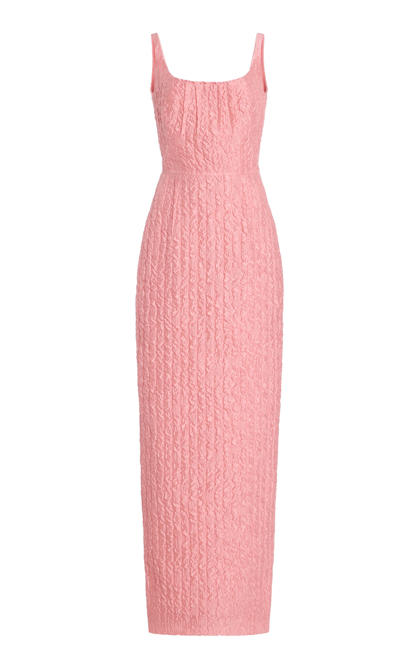 Emilia Wickstead Sharon Seersucker Maxi Dress - Pink