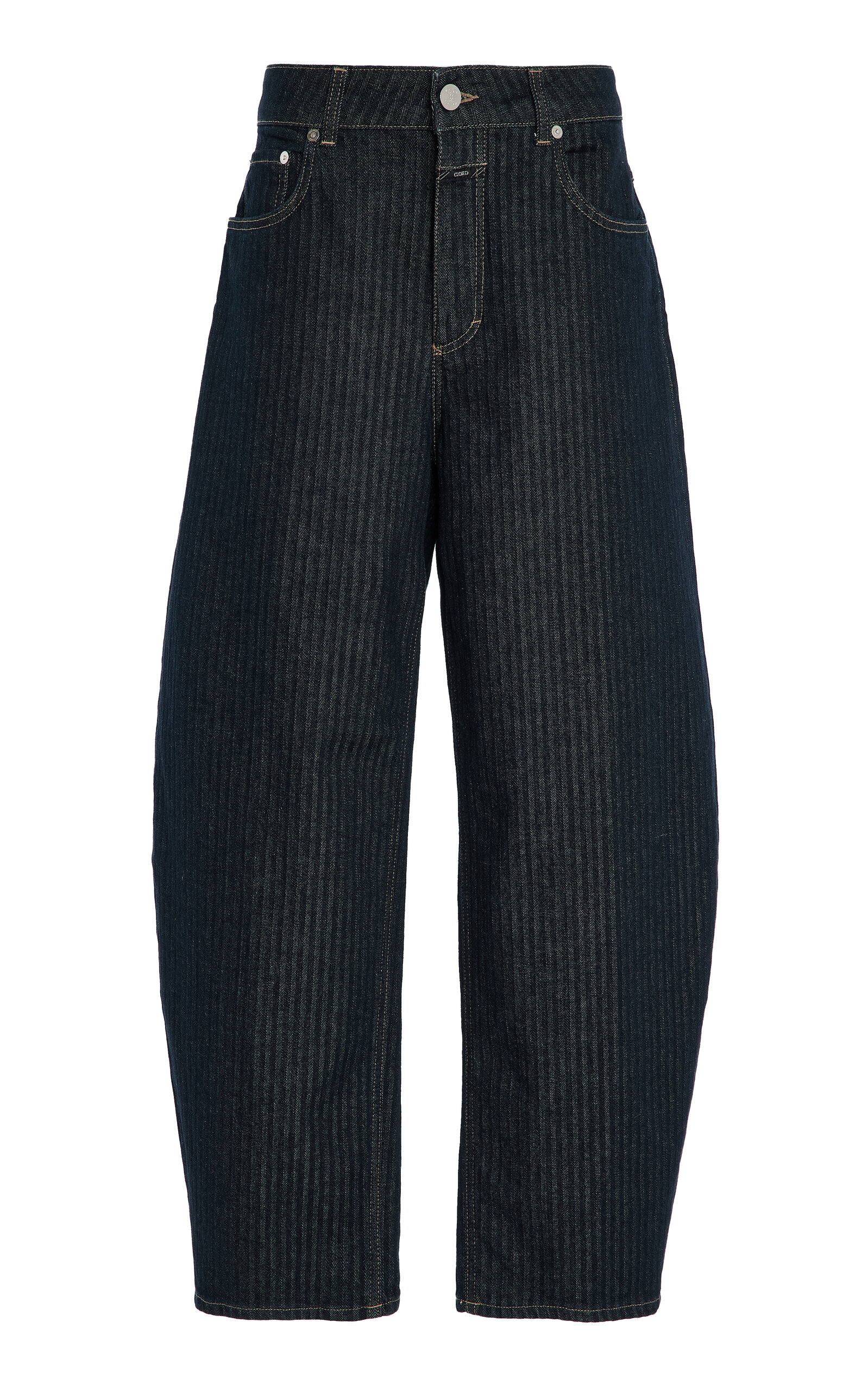 CLOSED Jazzie Herringbone Stretch Mid-Rise Barrel Jeans