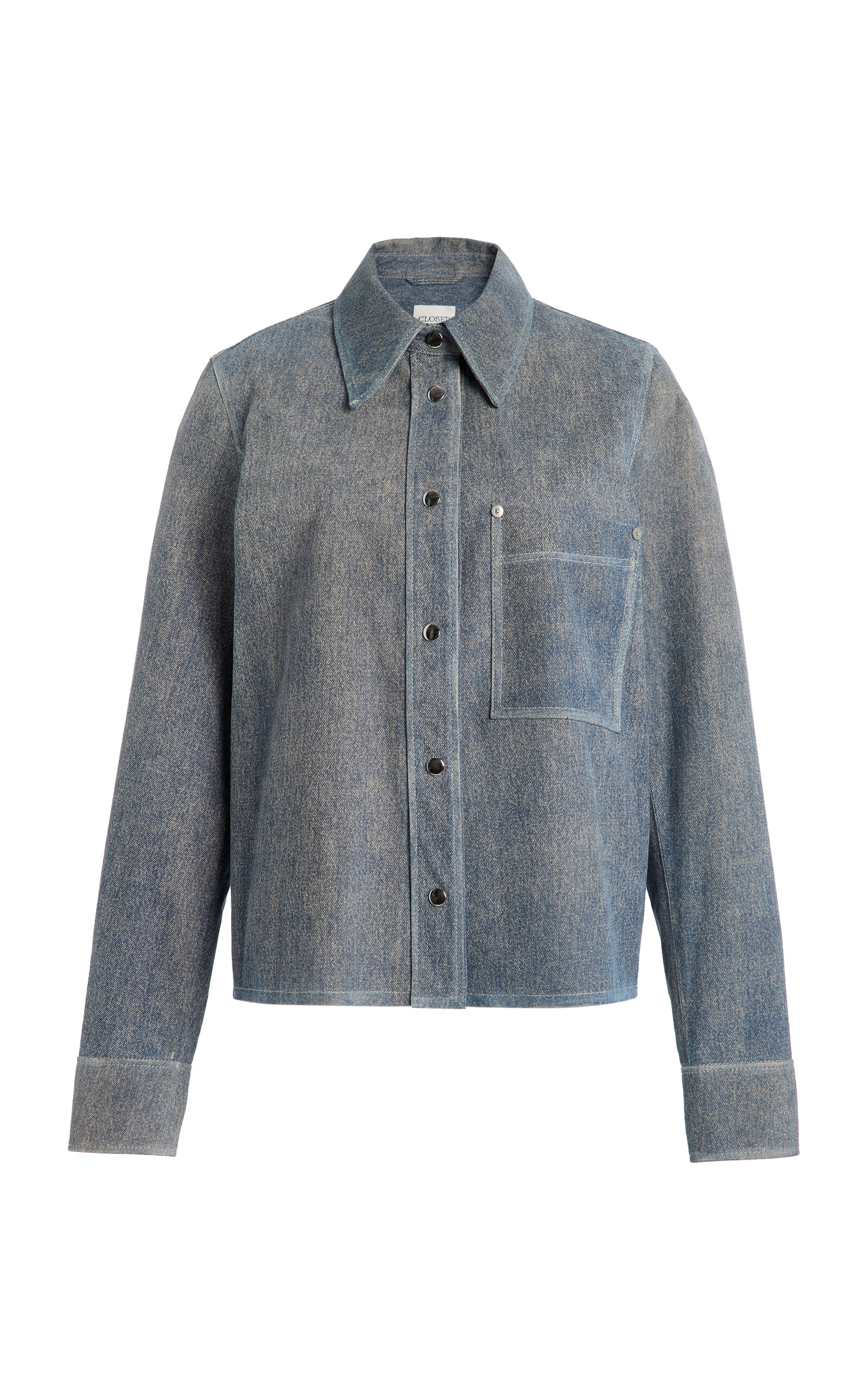 CLOSED Slim Denim-Printed Suede Jacket