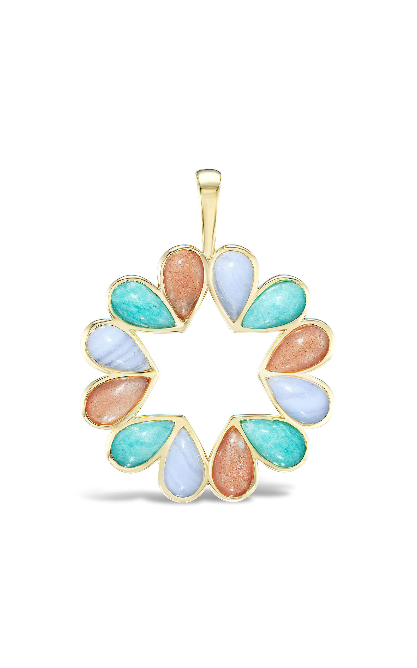 Gemella Jewels Jumbo Queen B 18k Yellow Gold Multi-stone Pendant In Multi