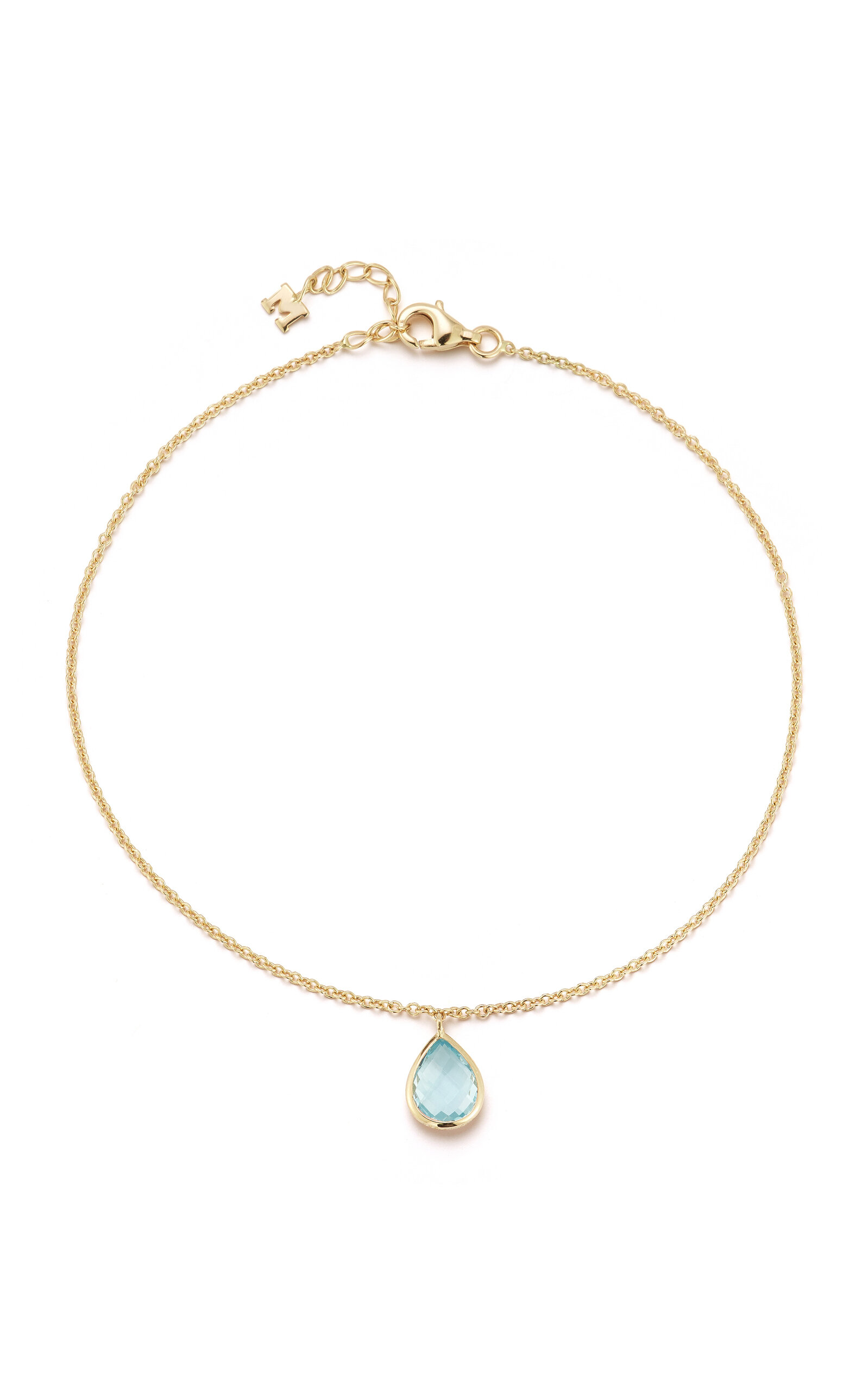 Mateo 14K Yellow Gold Topaz Anklet - Women's Clothing