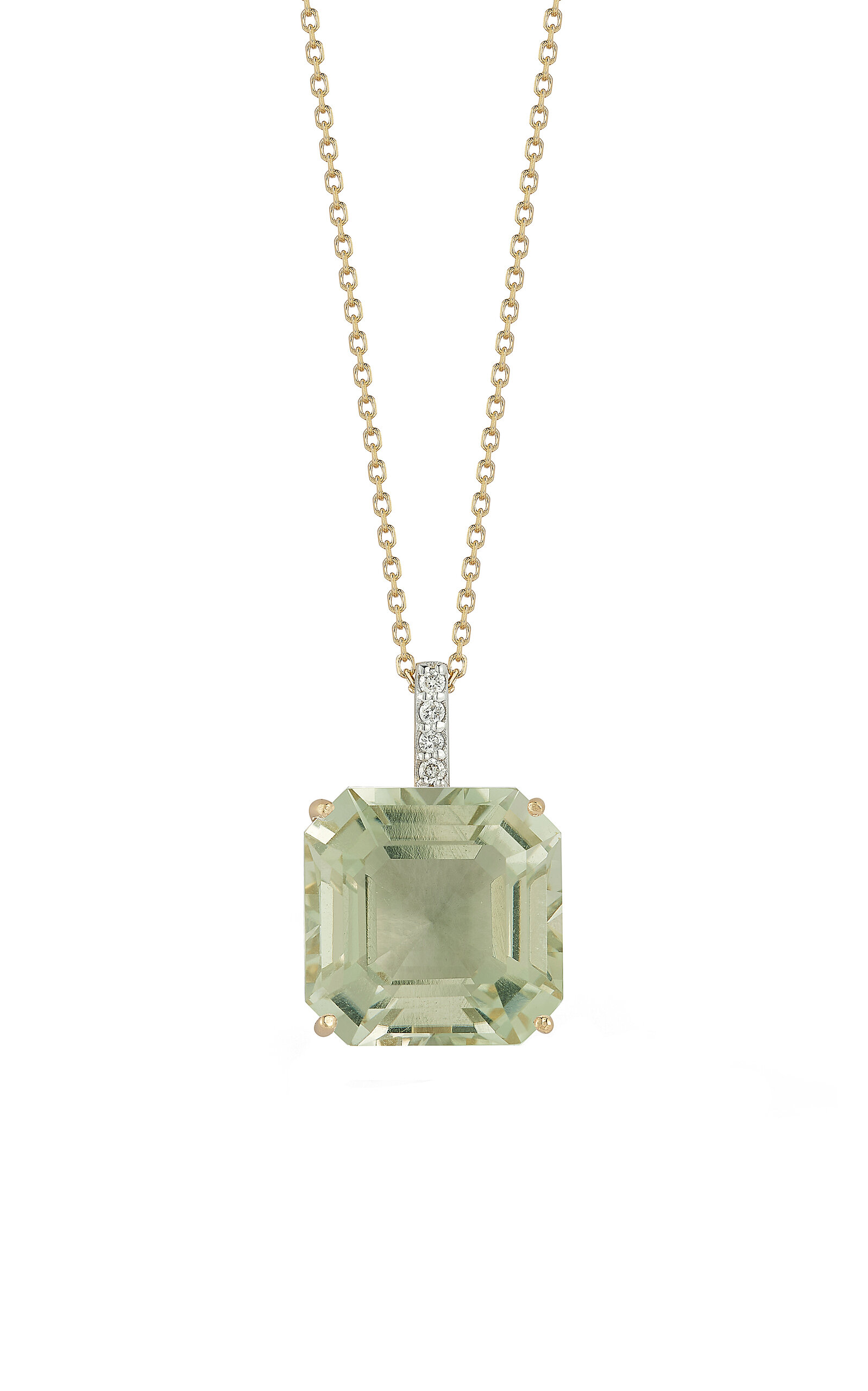 Mateo 14k Yellow Gold Amethyst Necklace In Green