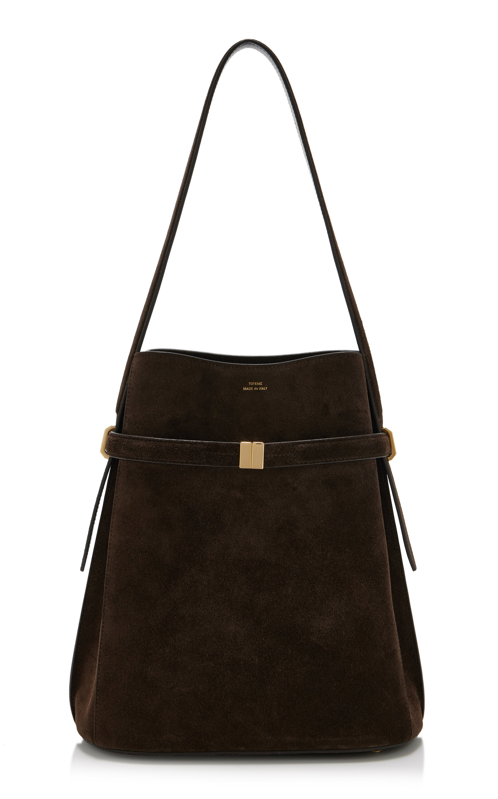 Toteme Belted Suede Bucket Bag - Brown - OS