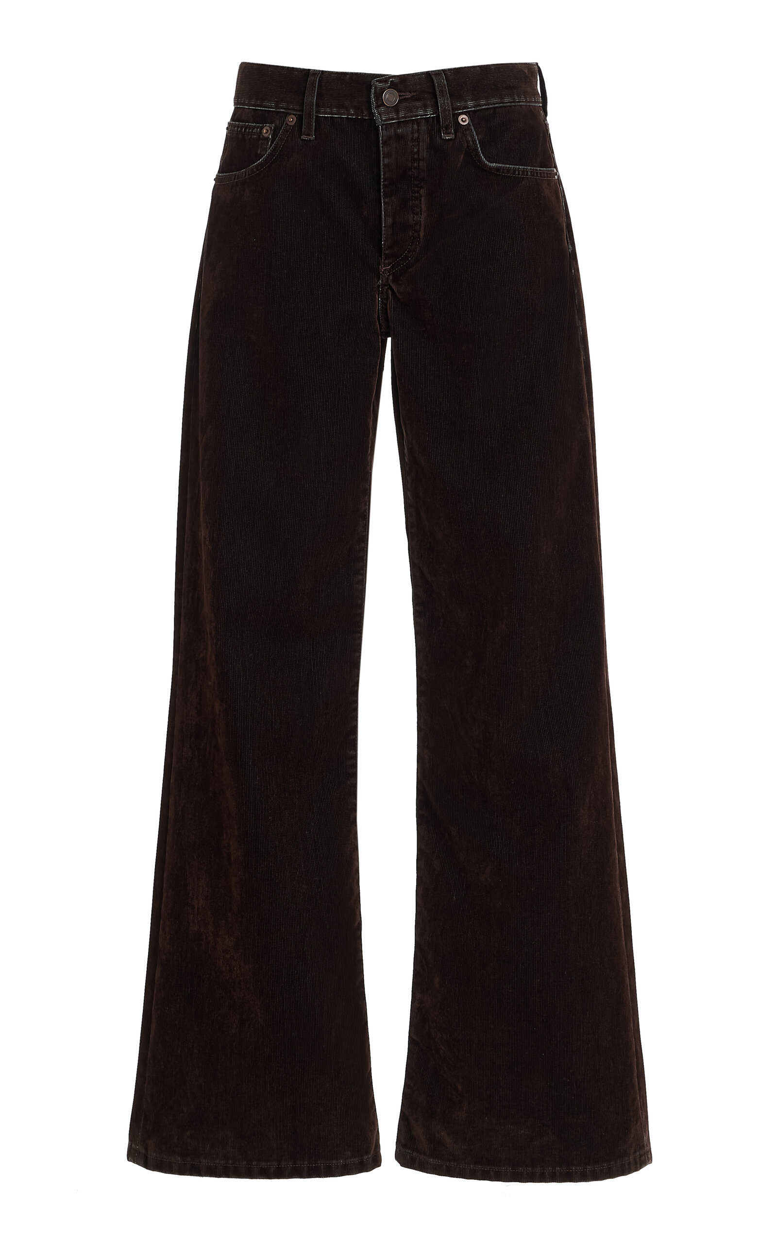 Jeanerica Kyoto Corduroy Low-rise Flared-leg Jeans In Black