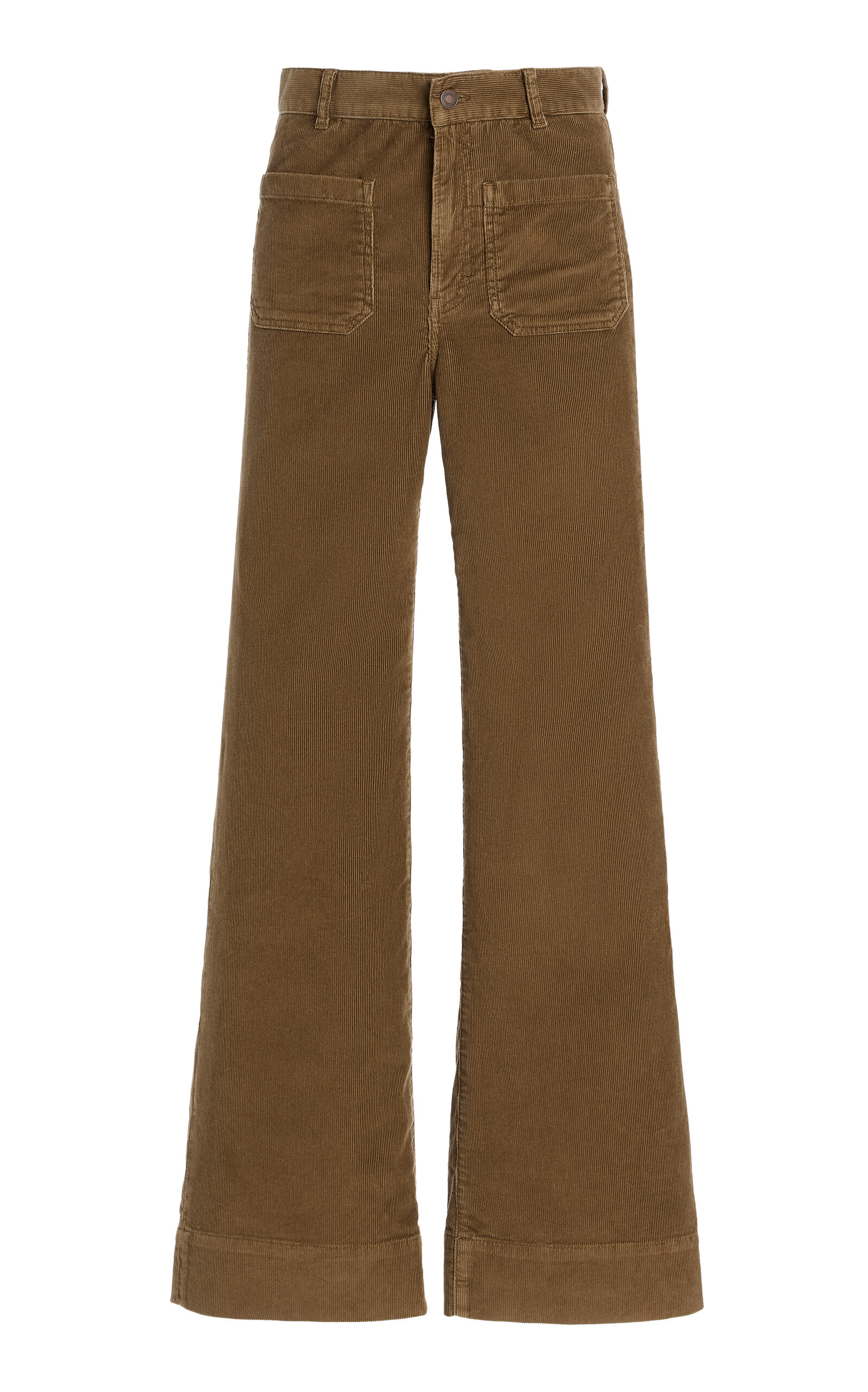 Jeanerica St Monica Corduroy High-rise Flared-leg Jeans In Brown