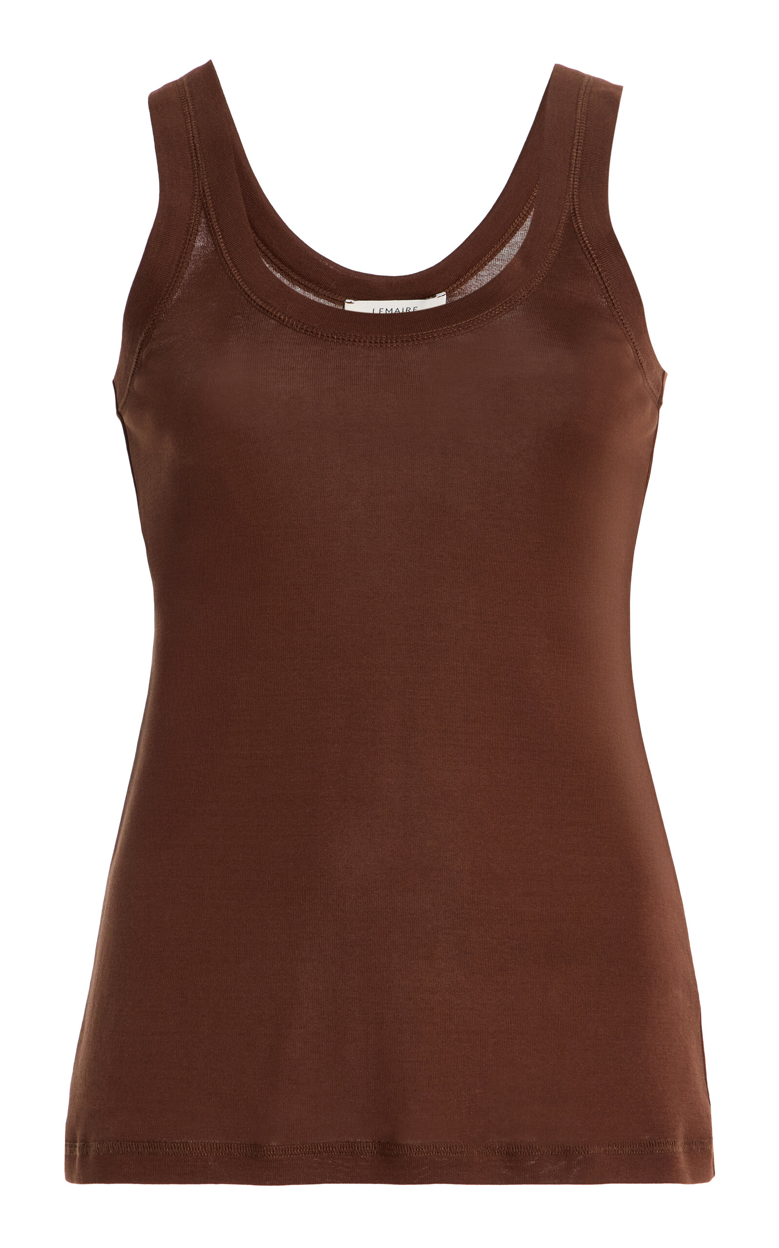 Lemaire Scoop-neck Cotton Tank Top In Brown