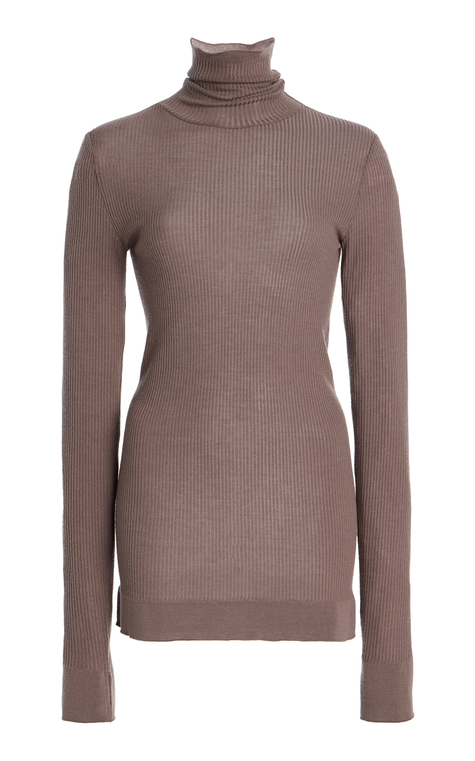 Lemaire Seamlesss High-neck Wool Top In Gray