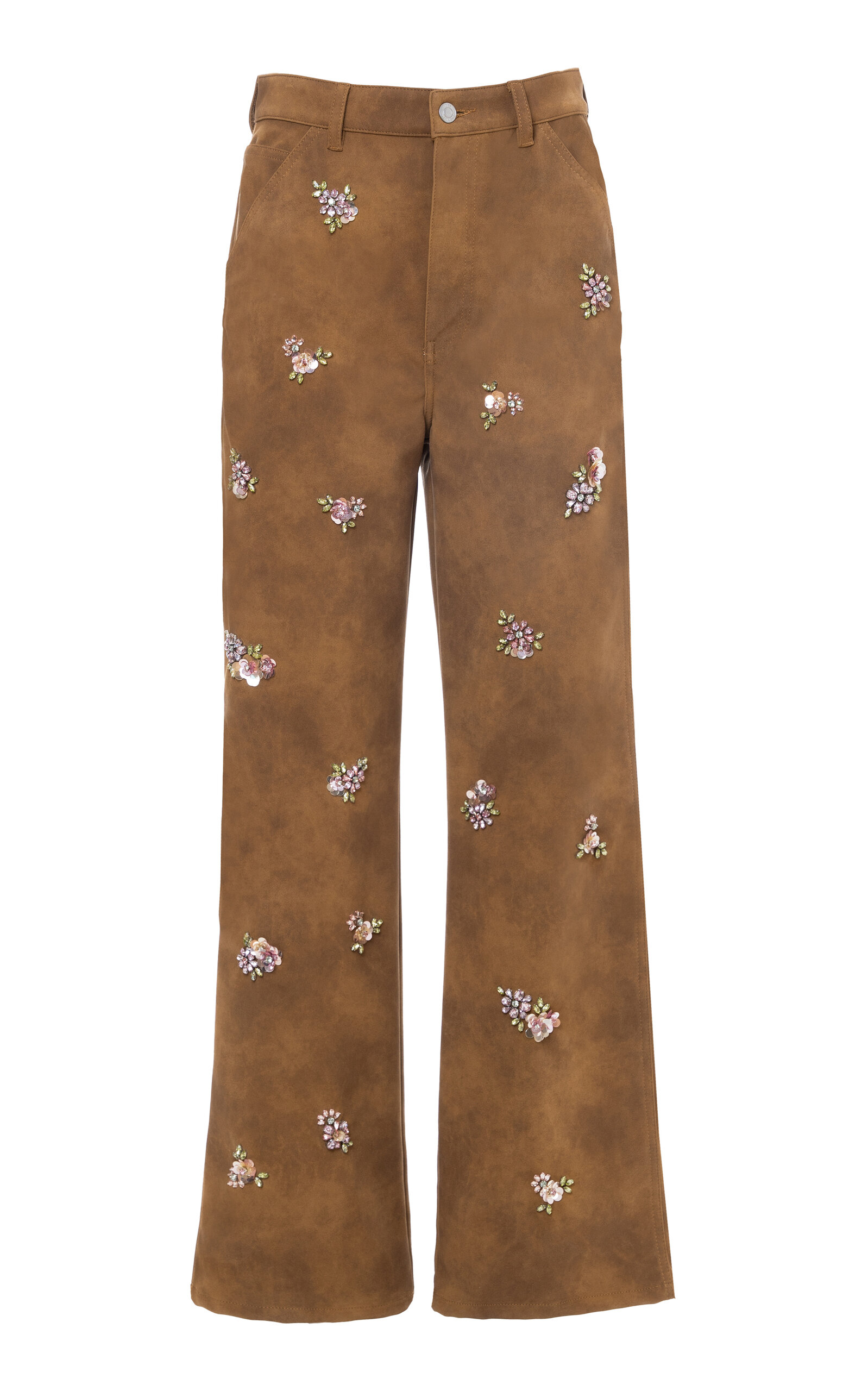 Des_phemmes Faux Suede Cargo Pant In Tan