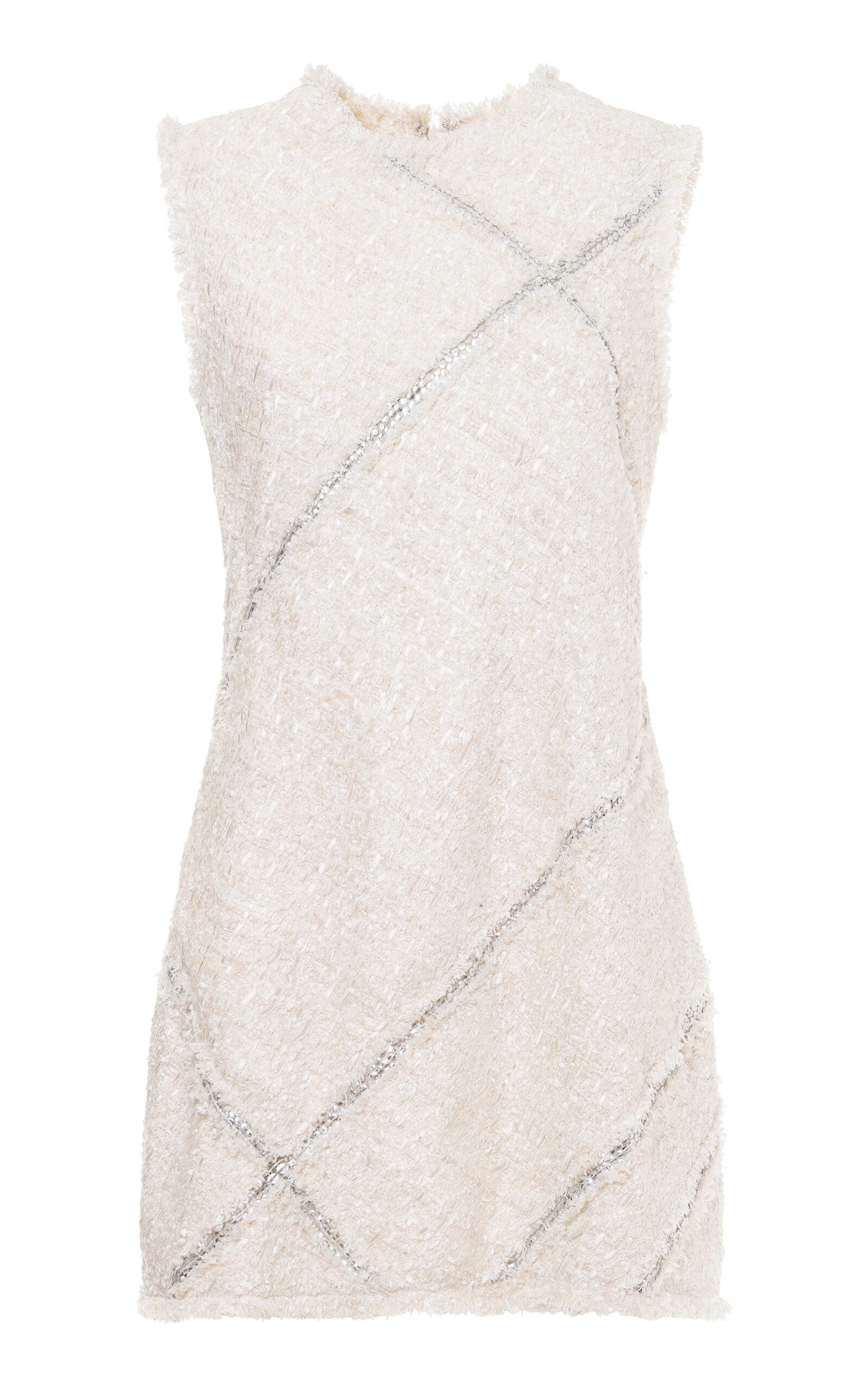 Des_phemmes Tweed A-line Mini Dress In Ivory