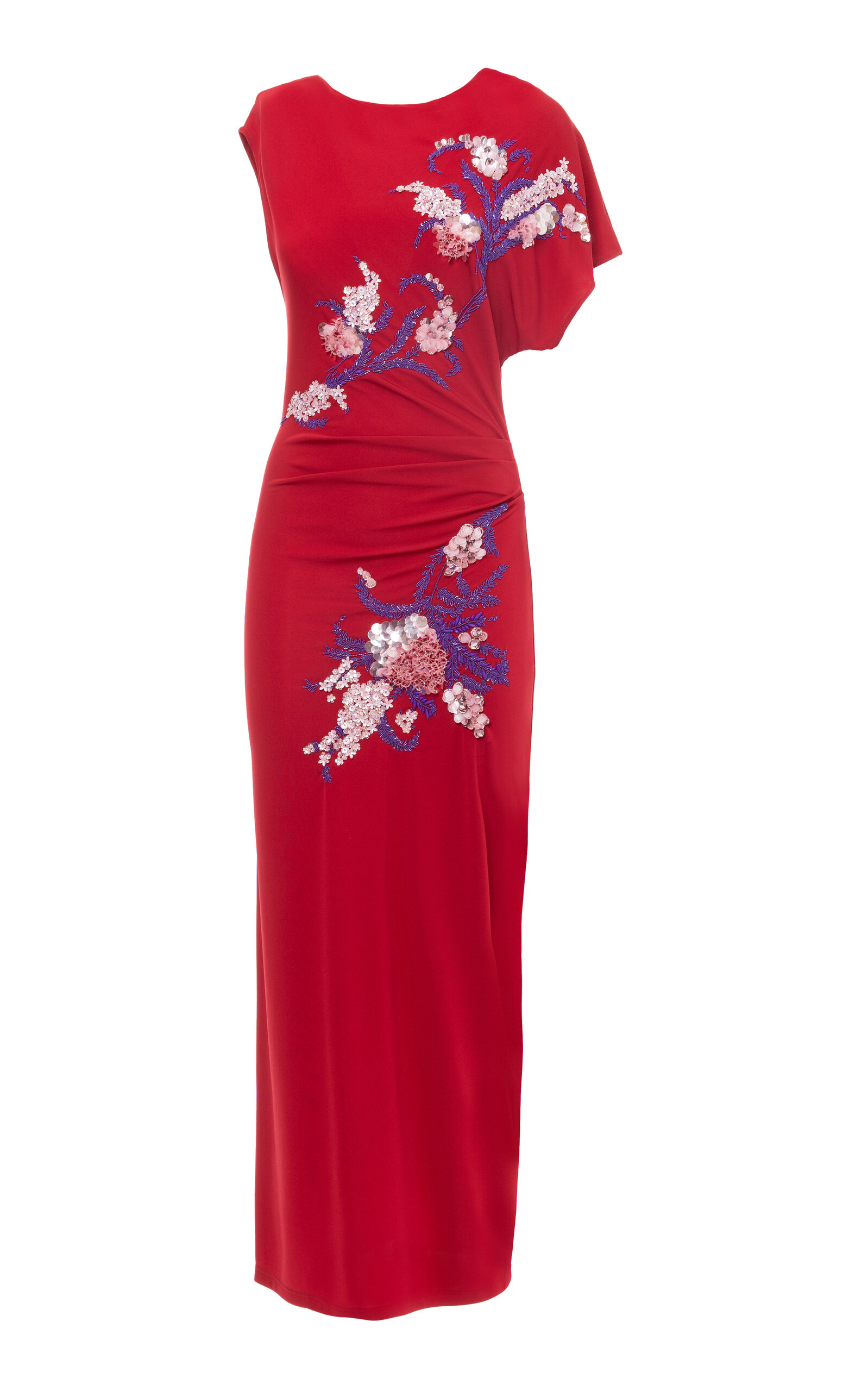 DES_PHEMMES Embroidered Jersey Midi Dres