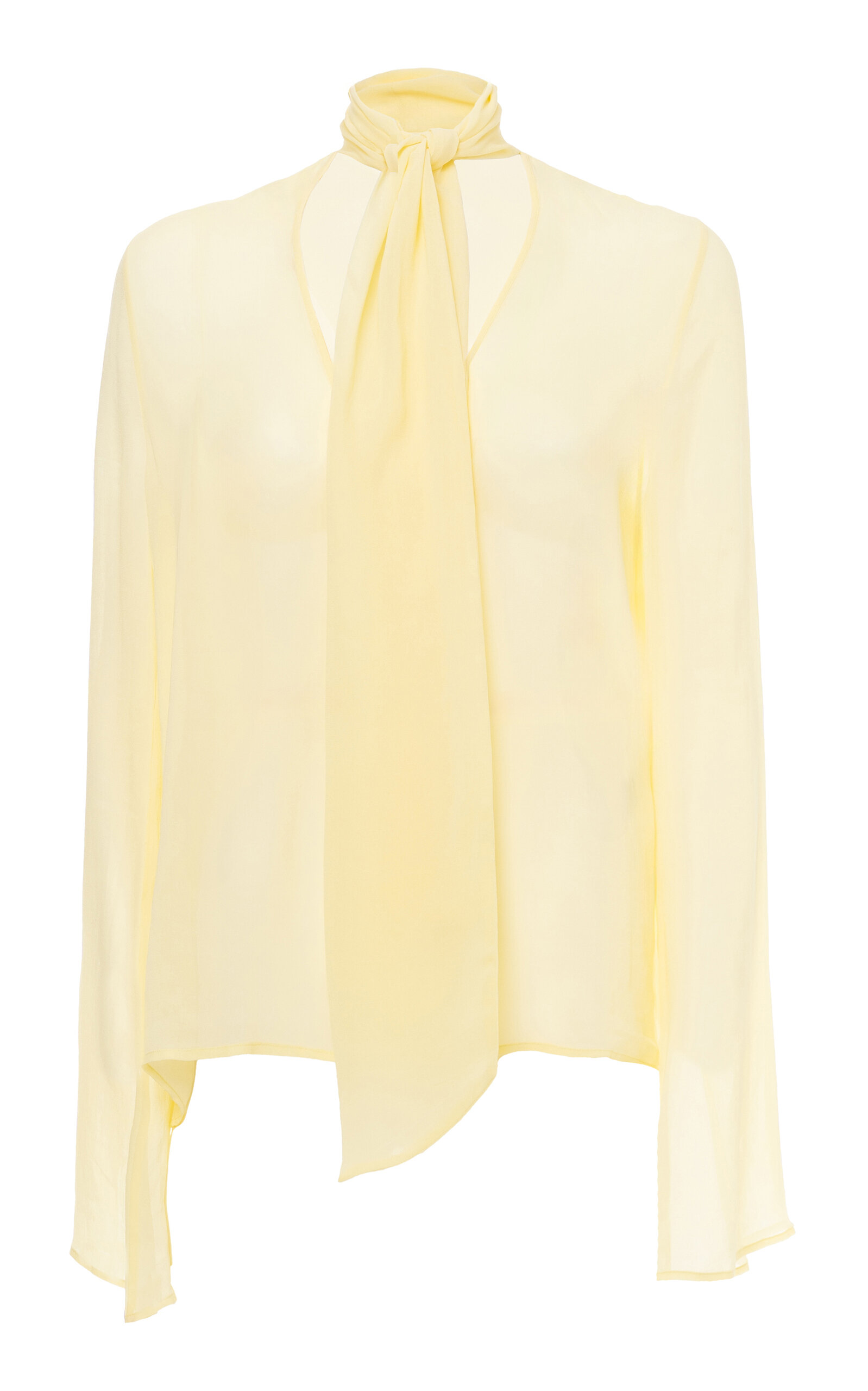 DES_PHEMMES Bow Tie Light Georgette Blouse