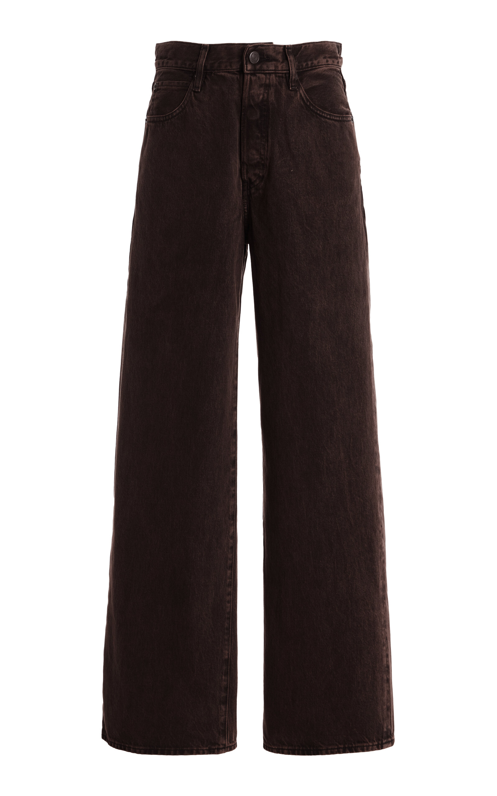 Frame The Collegiate Rigid High-rise Wide-leg Jeans In Brown