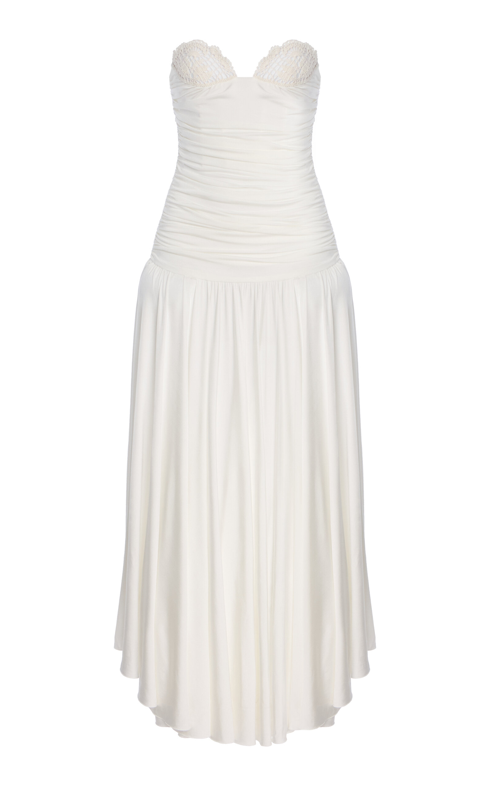 Magda Butrym Exclusive Riviera Crochet-trim Jersey Maxi Dress In White
