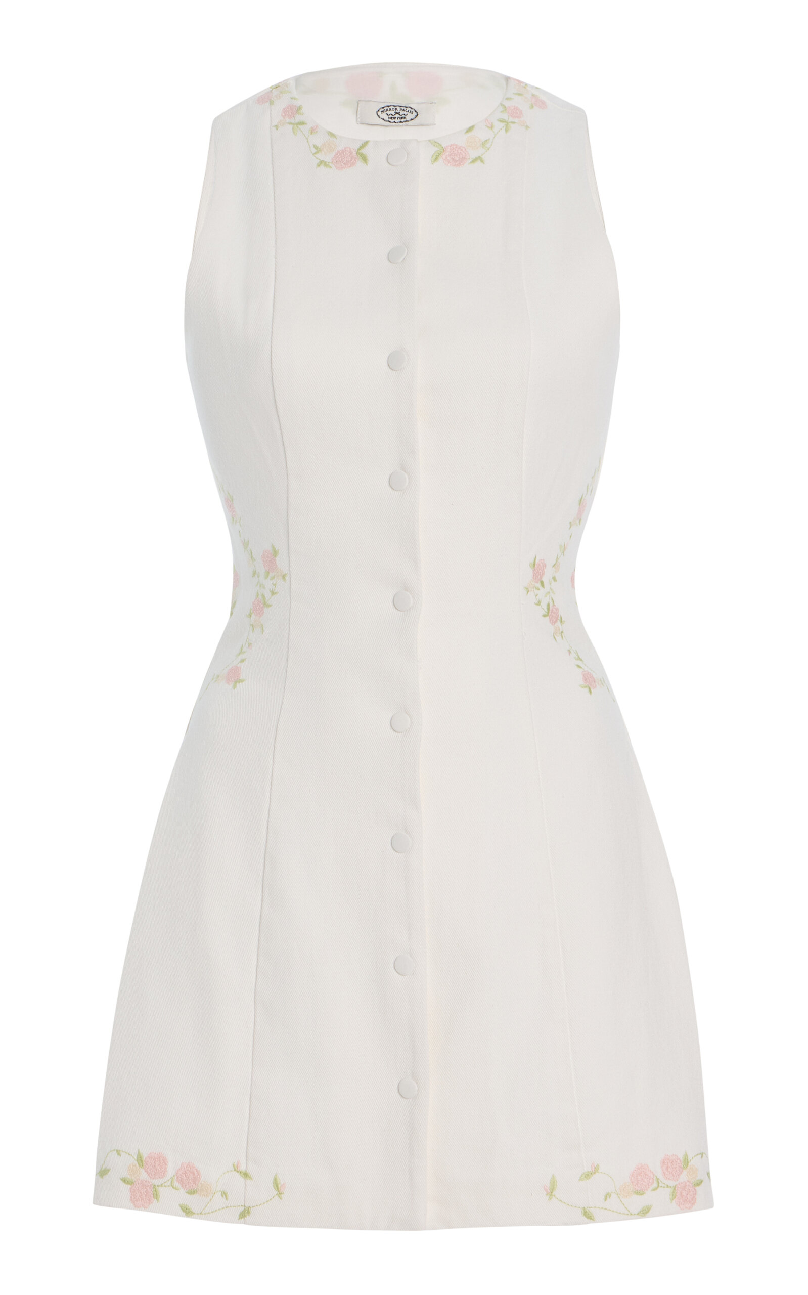 Mirror Palais Embroidered Cotton Mini Dress