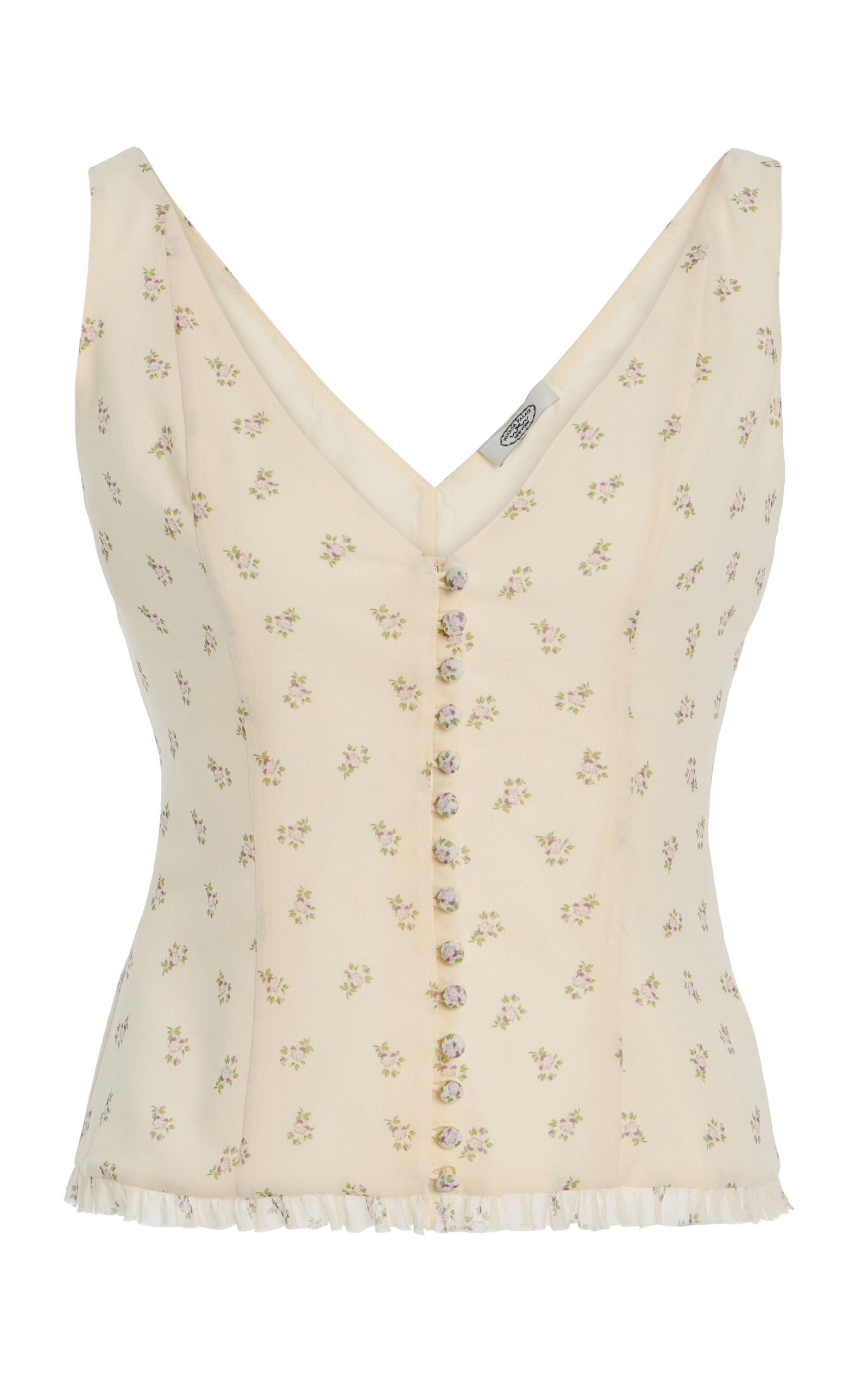 Mirror Palais Floral-Print Silk Top