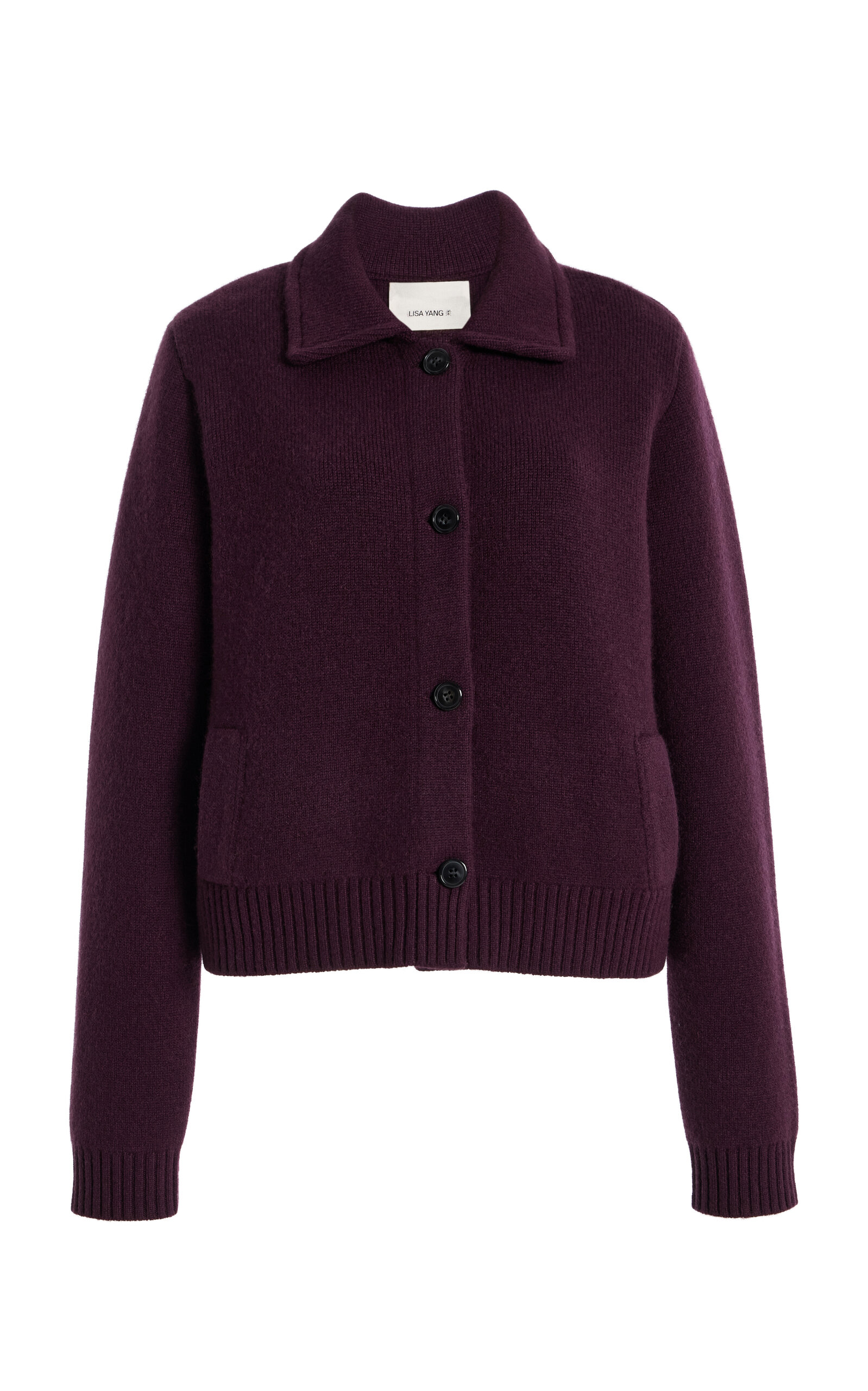 Lisa Yang Lynna Cashmere Cardigan Jacket In Purple
