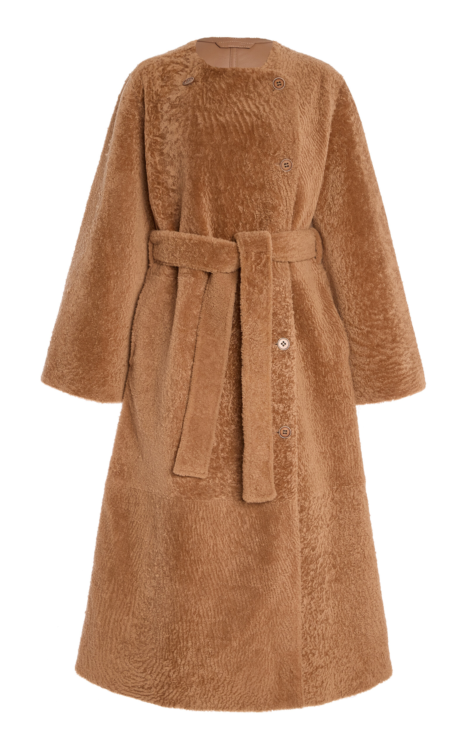 By Malene Birger Sandria Reversible Shearling Coat In Brown