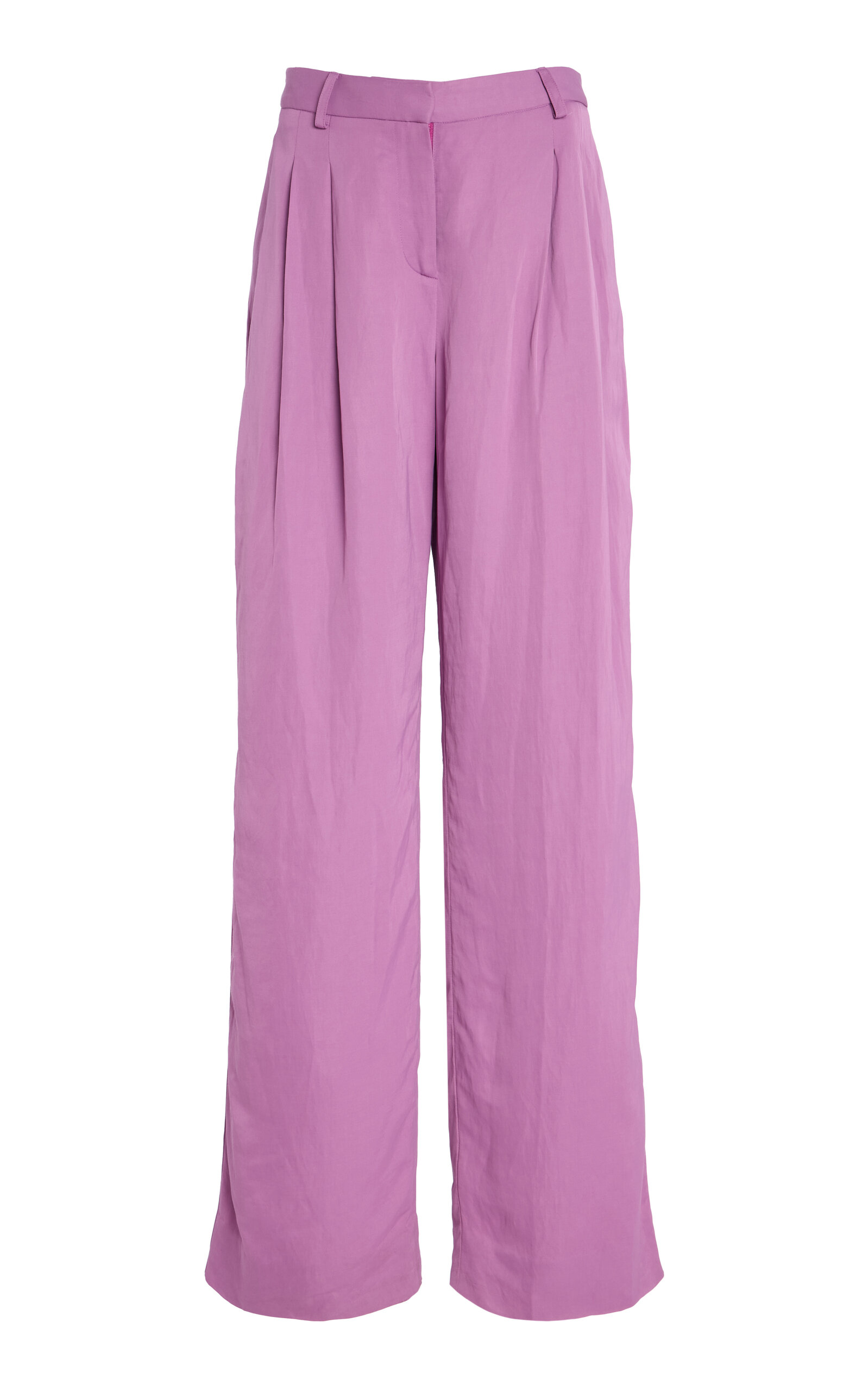 TWP Sulli Pleated Straight-Leg Trousers - Purple