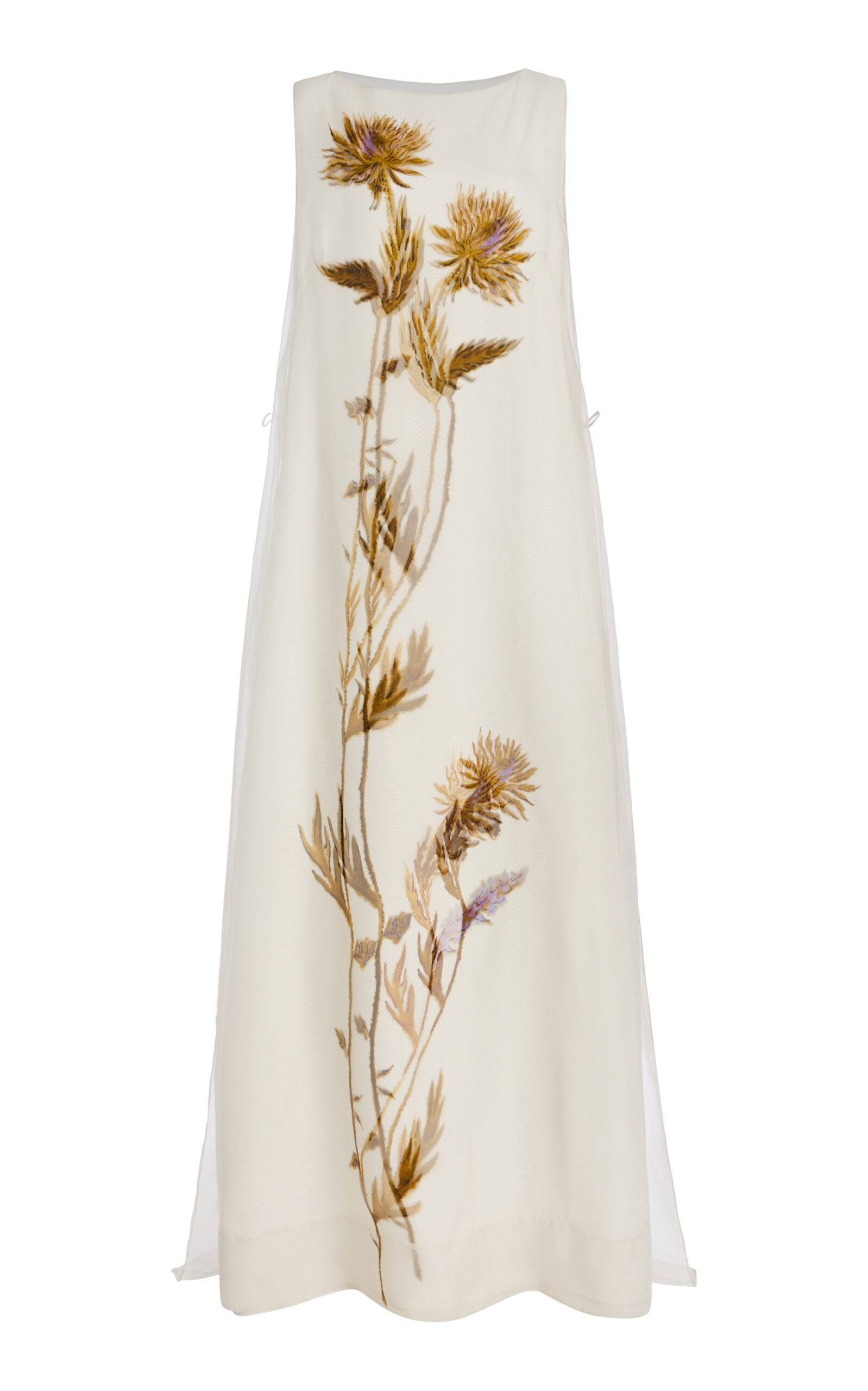 Altuzarra Jools Printed Silk Maxi Dress In White