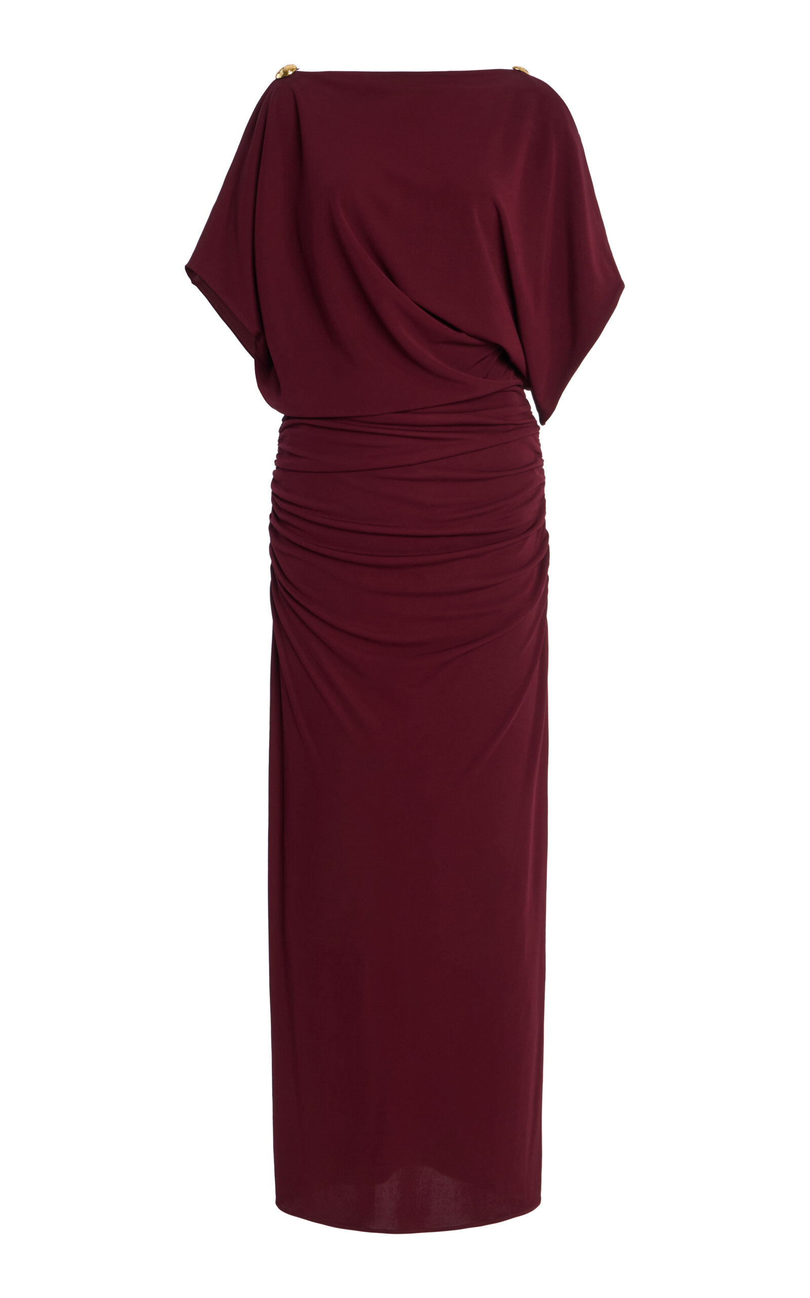 Altuzarra Brina Asymmetric Jersey Midi Dress - Burgundy
