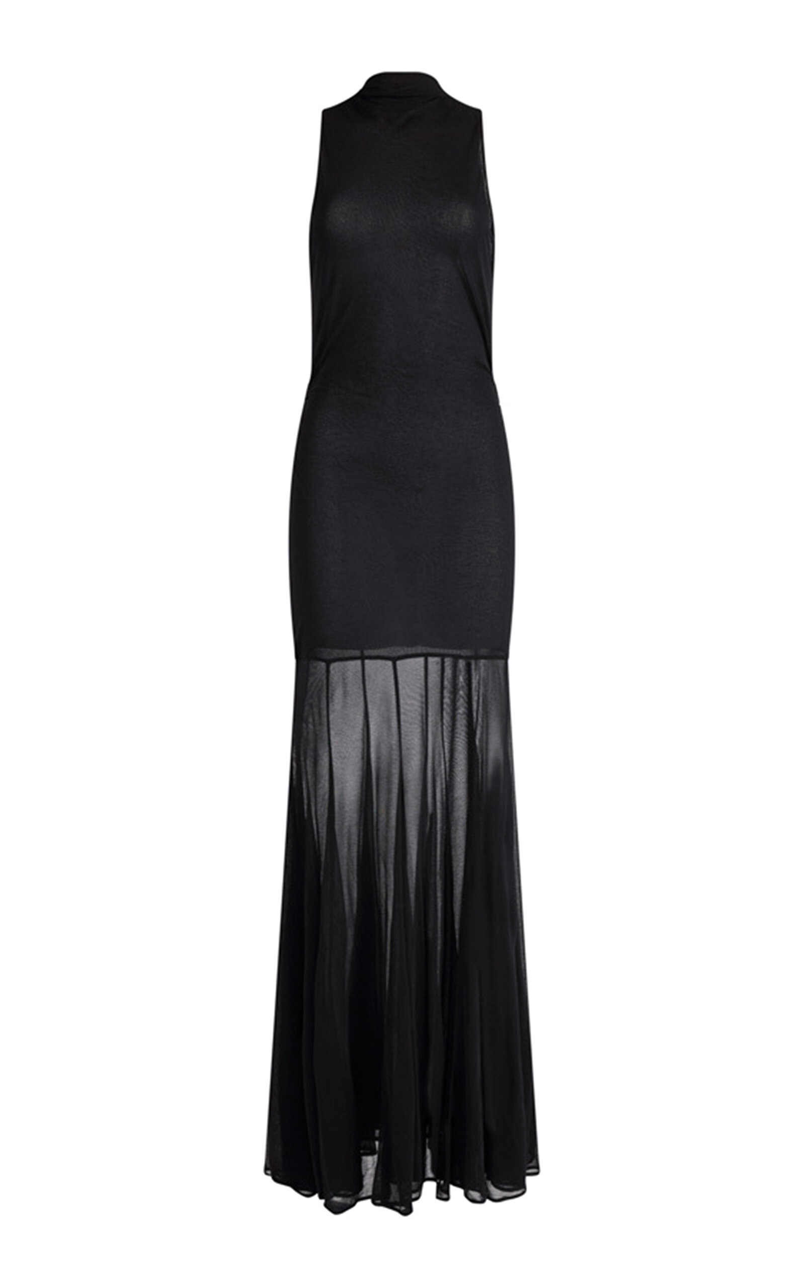 Altuzarra Alicka Mesh Jersey Maxi Dress In Black