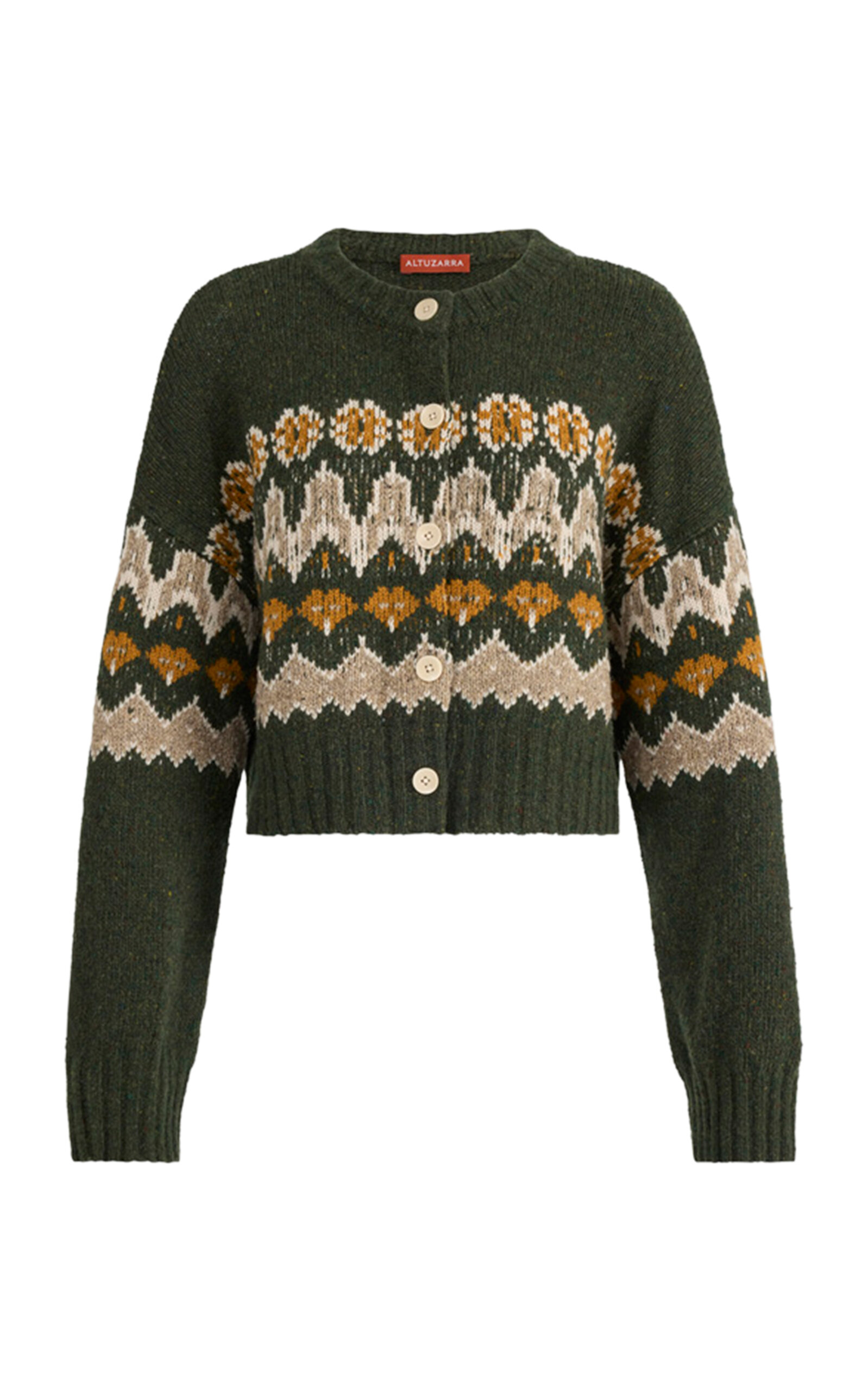 Altuzarra Cammie Wool-blend Cardigan In Dark Green