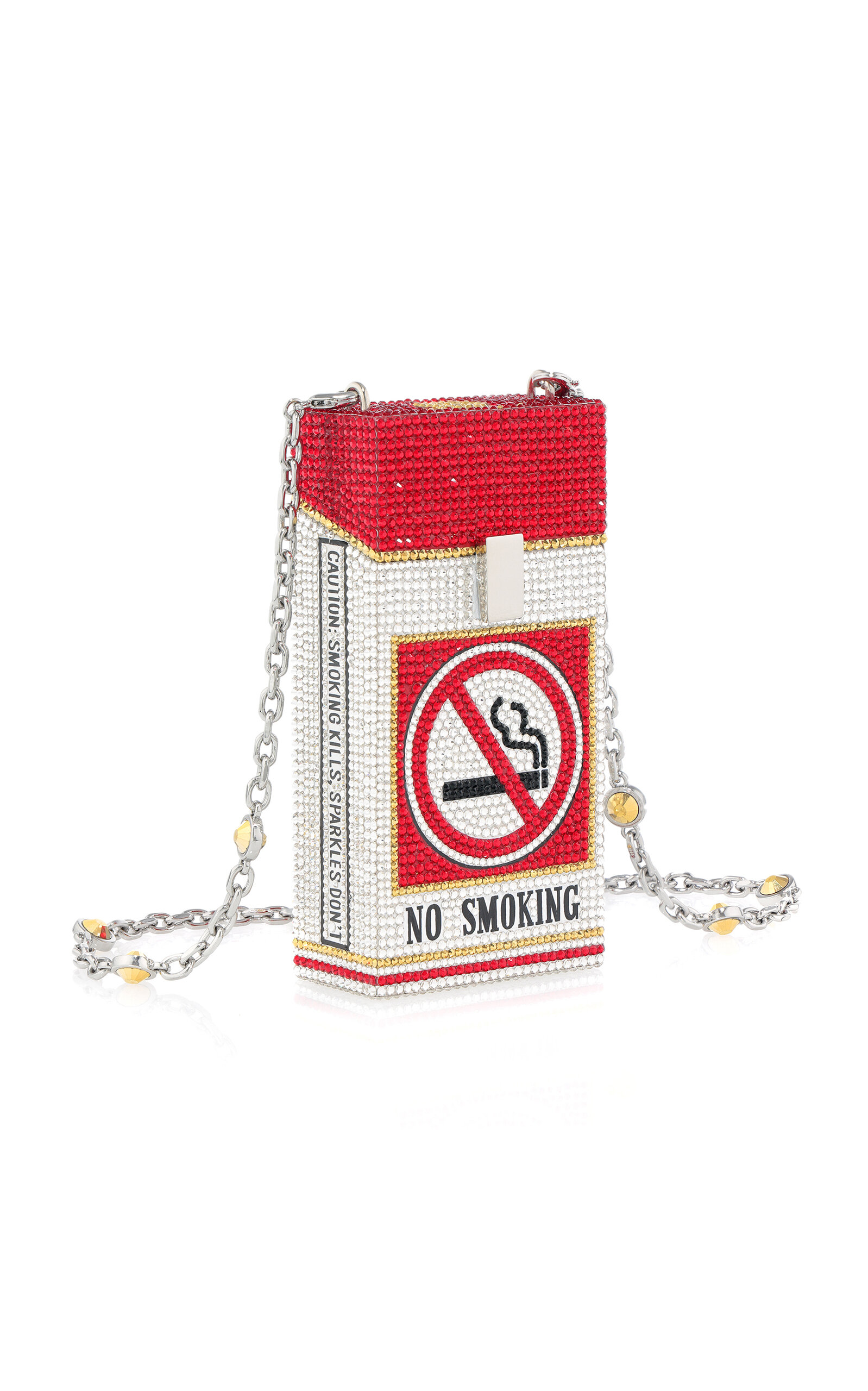Judith Leiber Couture Le Case No Smoking Crystal Clutch - Red - OS