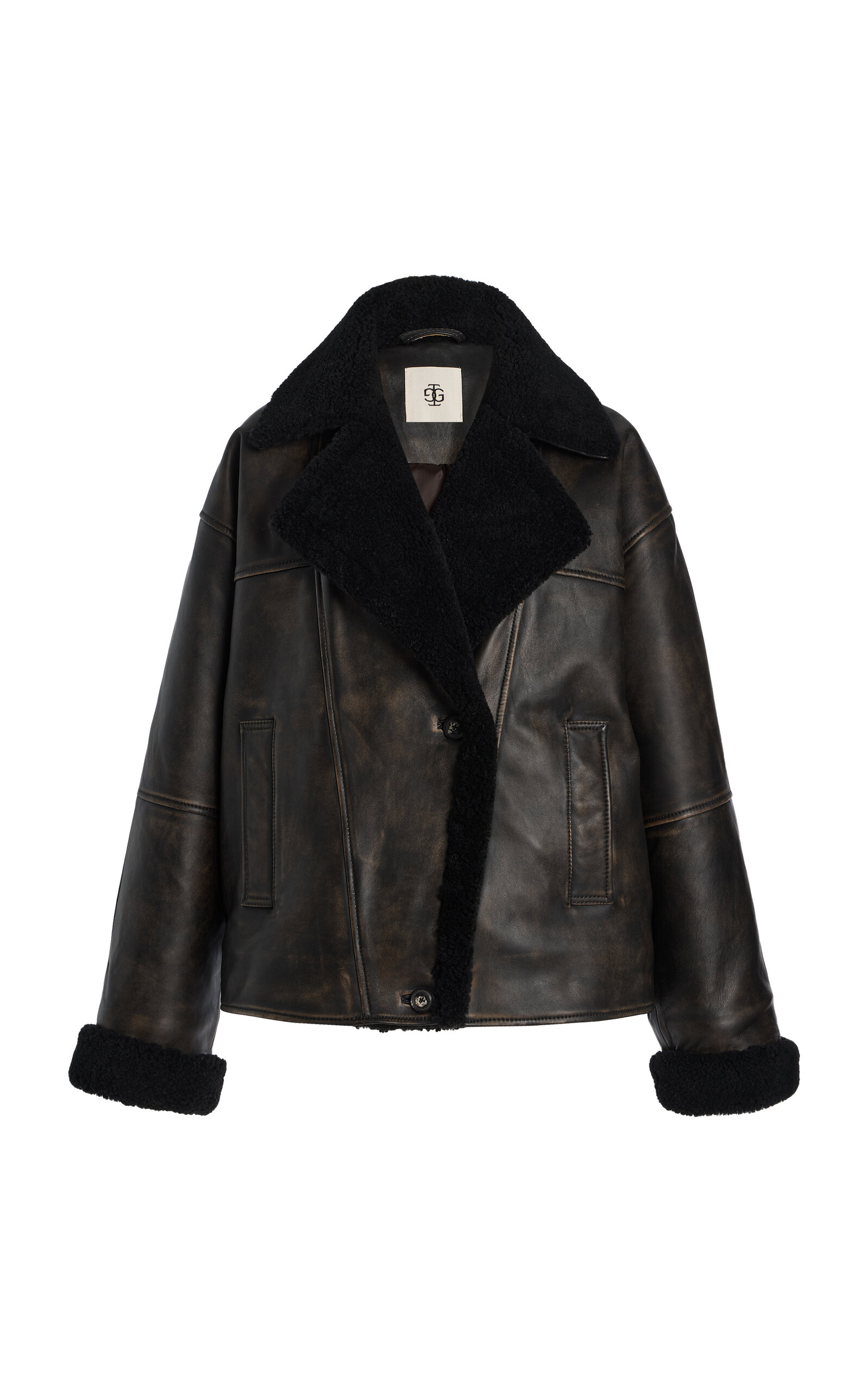 Val D. Aviator Lambskin Leather Jacket