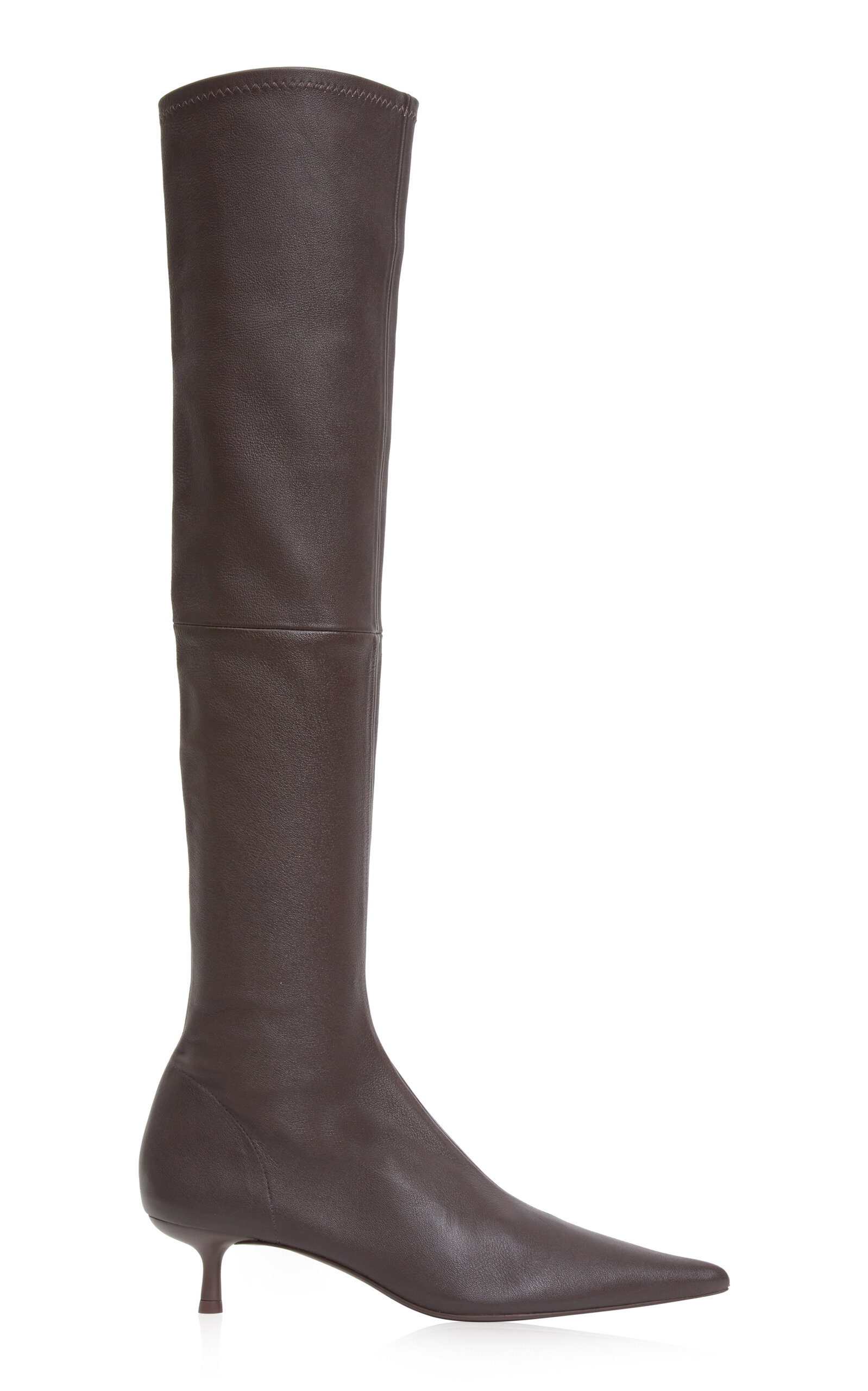 SIMKHAI Joni Stretch Leather Over-The-Knee Boots - Brown