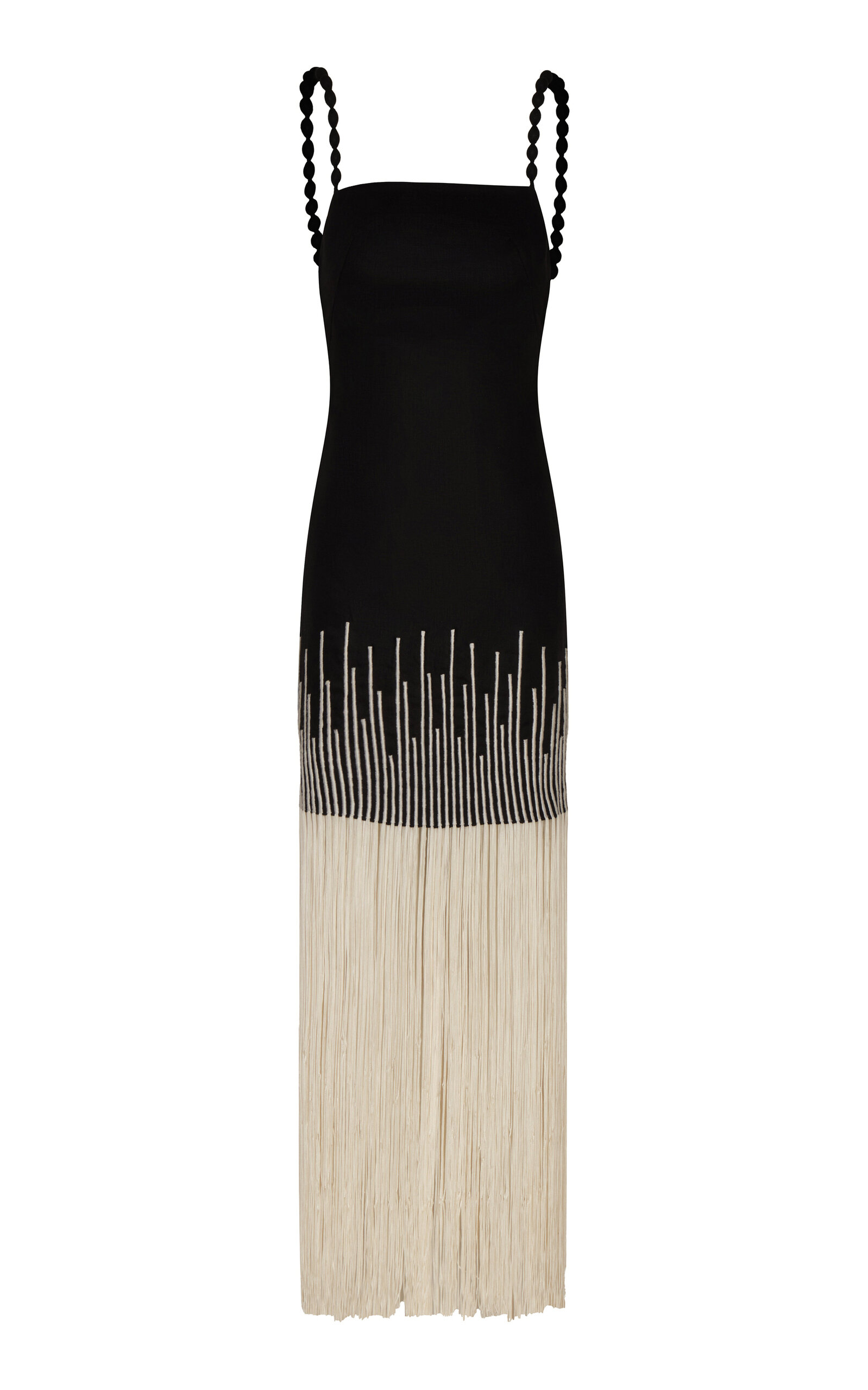 Andres Otalora Silencios Embroidered Fringed Maxi Dress