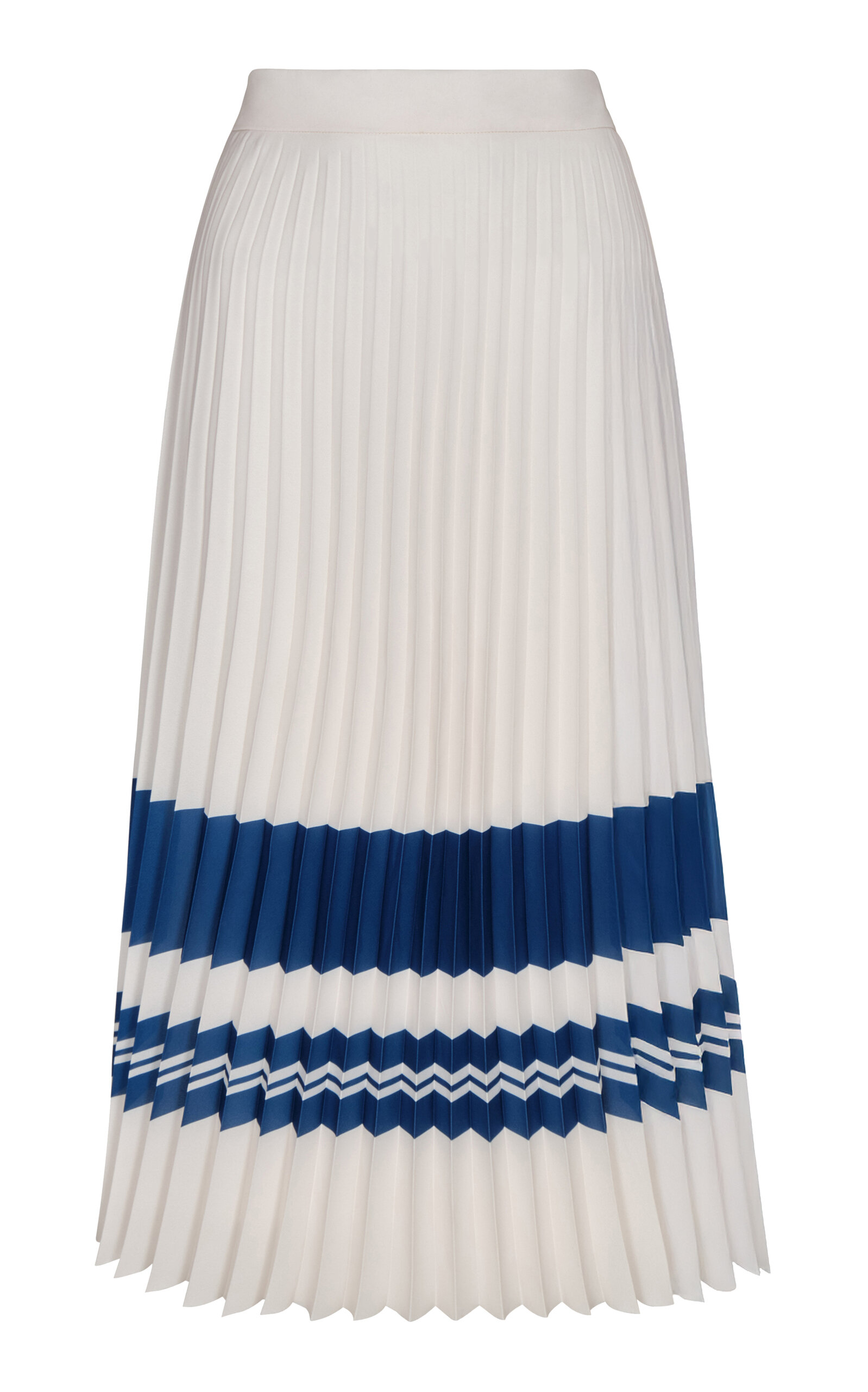 Andres Otalora Gesto Integro Pleated Chiffon Midi Skirt In Stripe