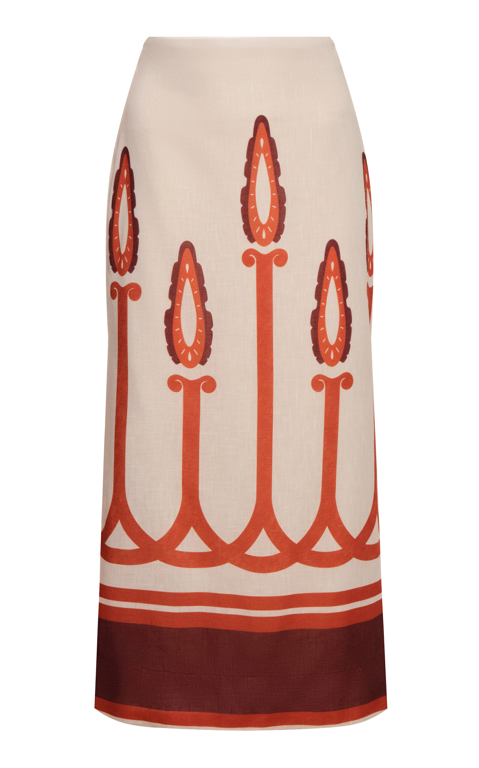 Andres Otalora Infinito Resplandor Torch-Print Linen Midi Skirt