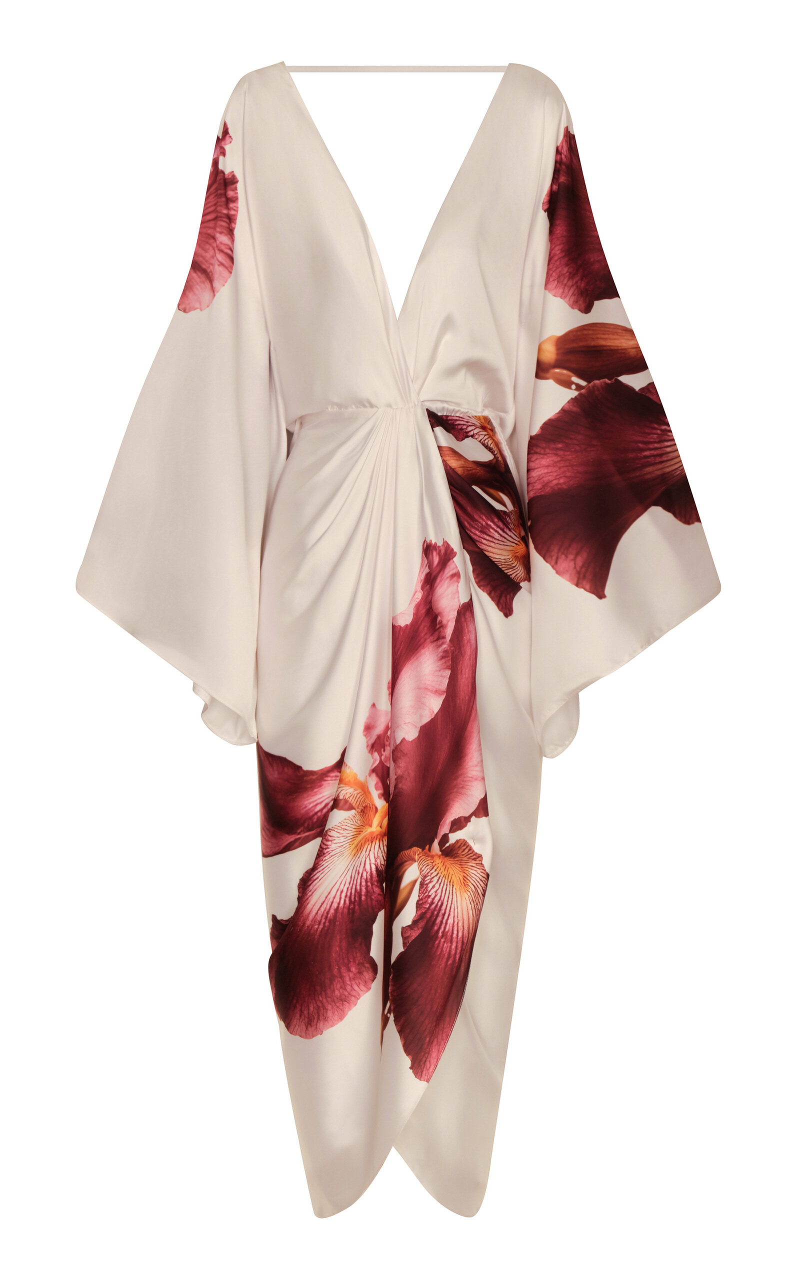 Andres Otalora Hilo Ancestral Orchid-Print Crepe Midi Wrap Dress