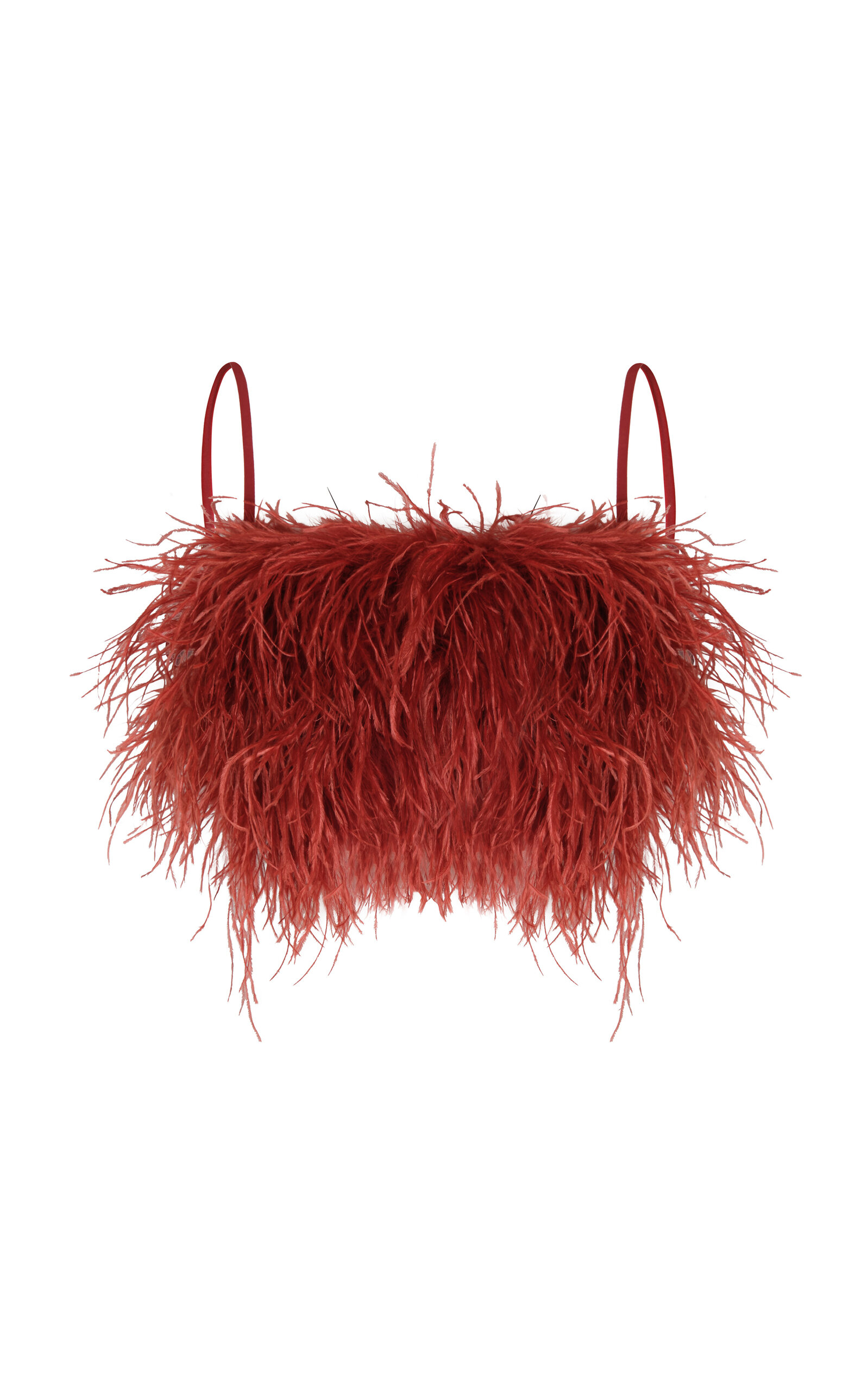 Andres Otalora Prisma Etereo Feathered Top In Red