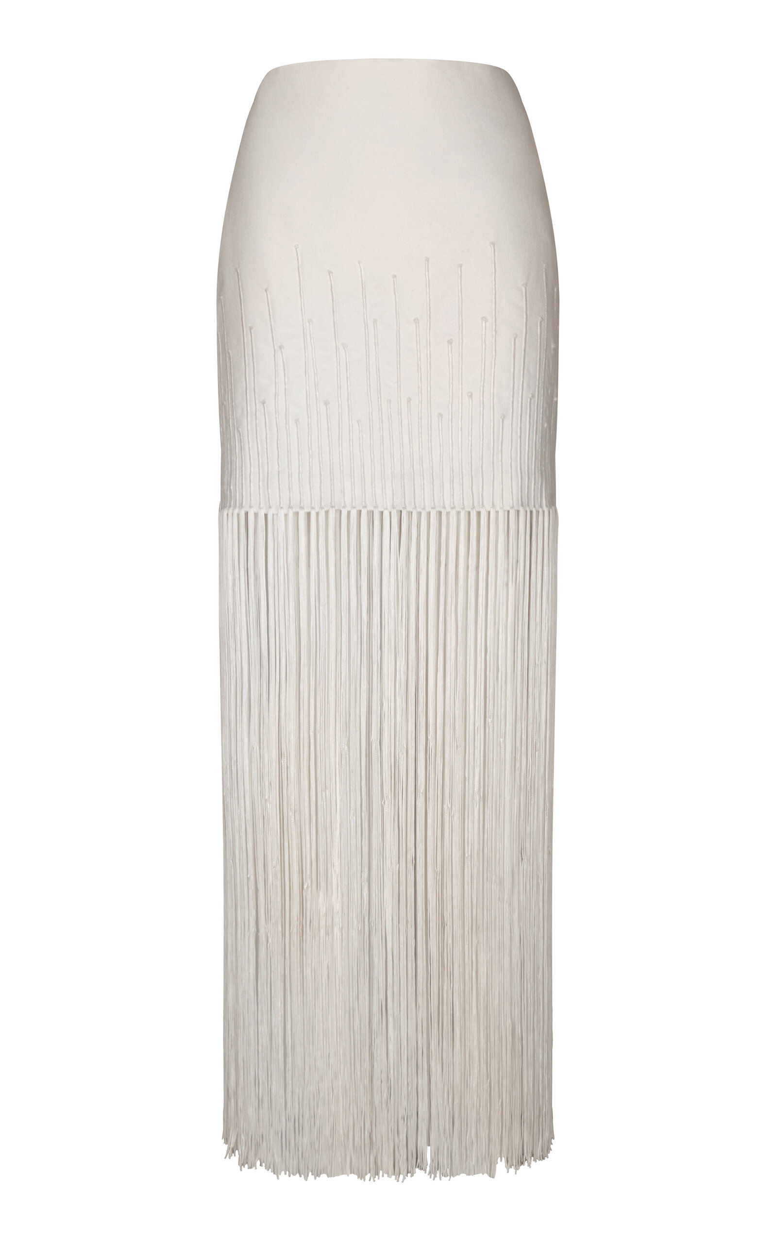Andres Otalora Aurora Sutil Fringed Cotton Skirt