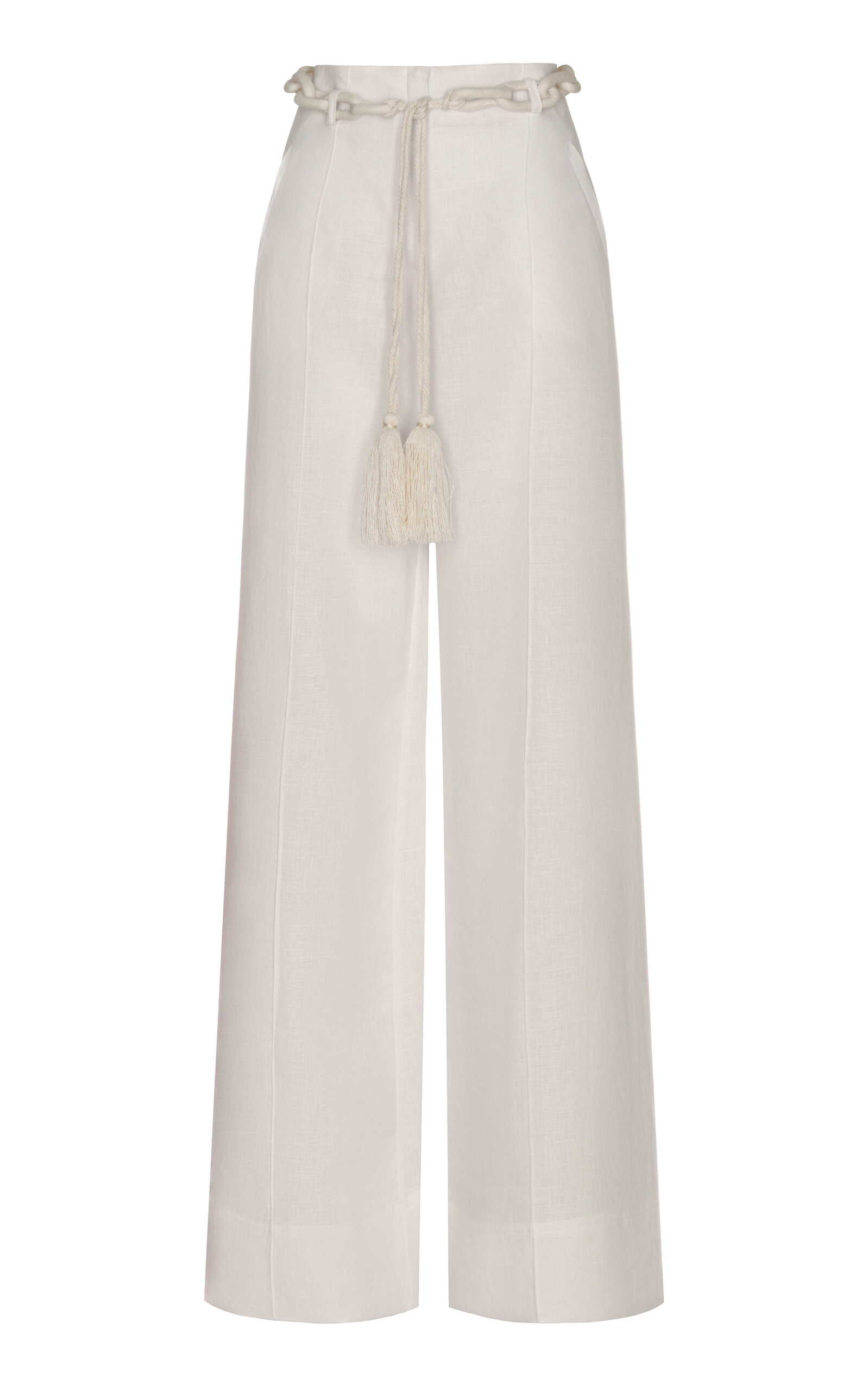 Andres Otalora Senda Ecru Belted Linen Pants