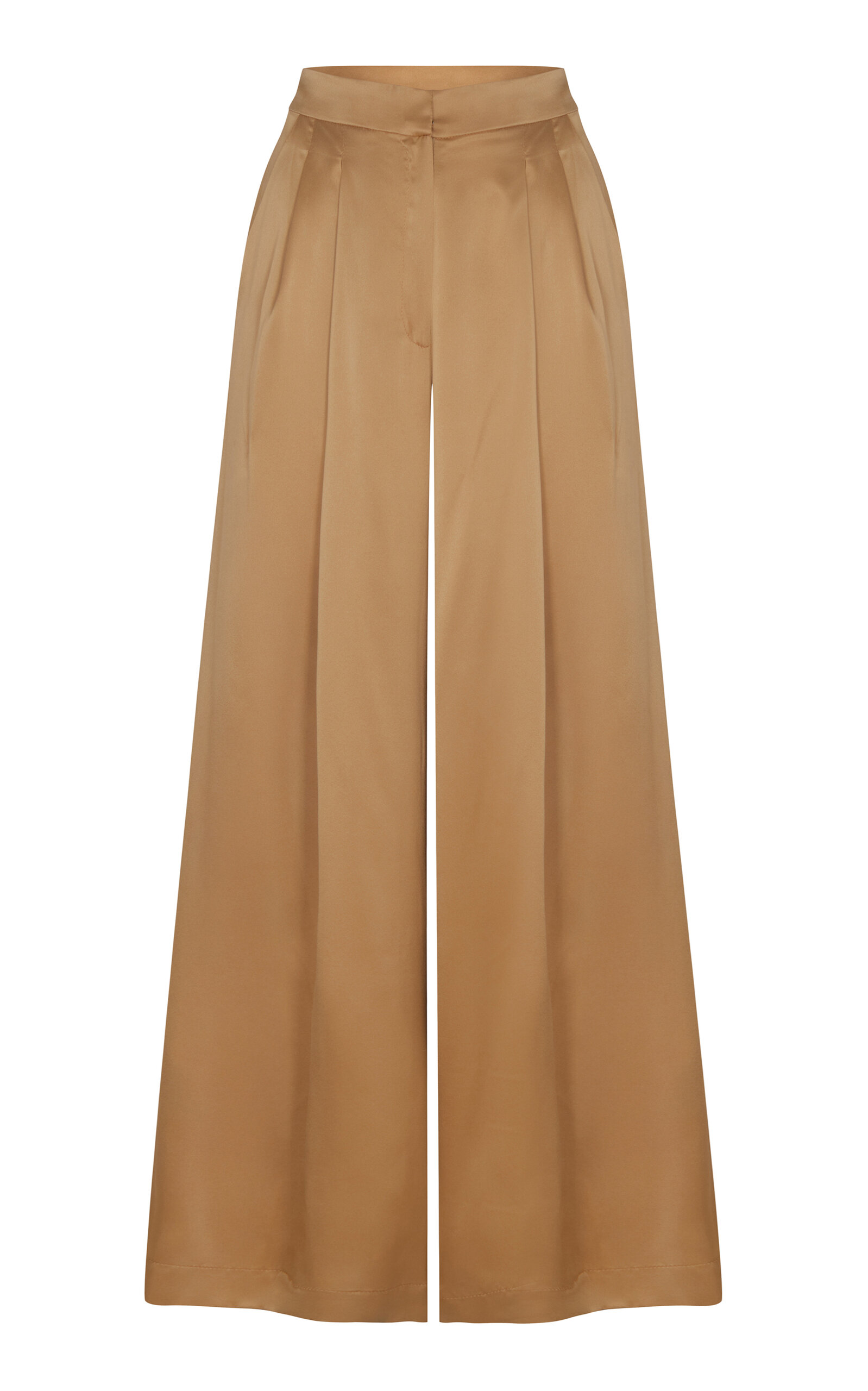 Andres Otalora Luz Perpetua Pleated Silk Pants In Gold