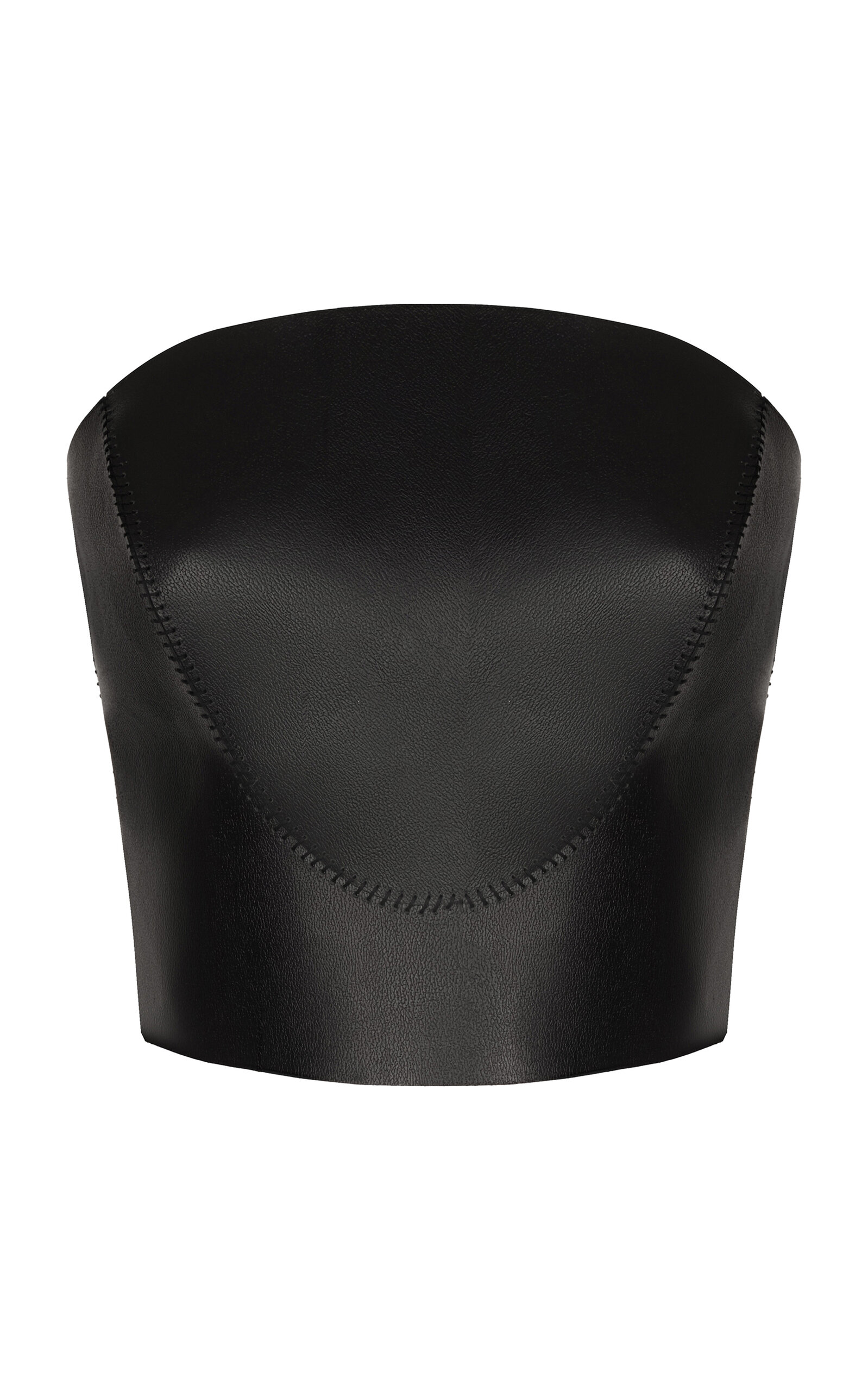Andres Otalora Un Arco Leather Corset Top In Black