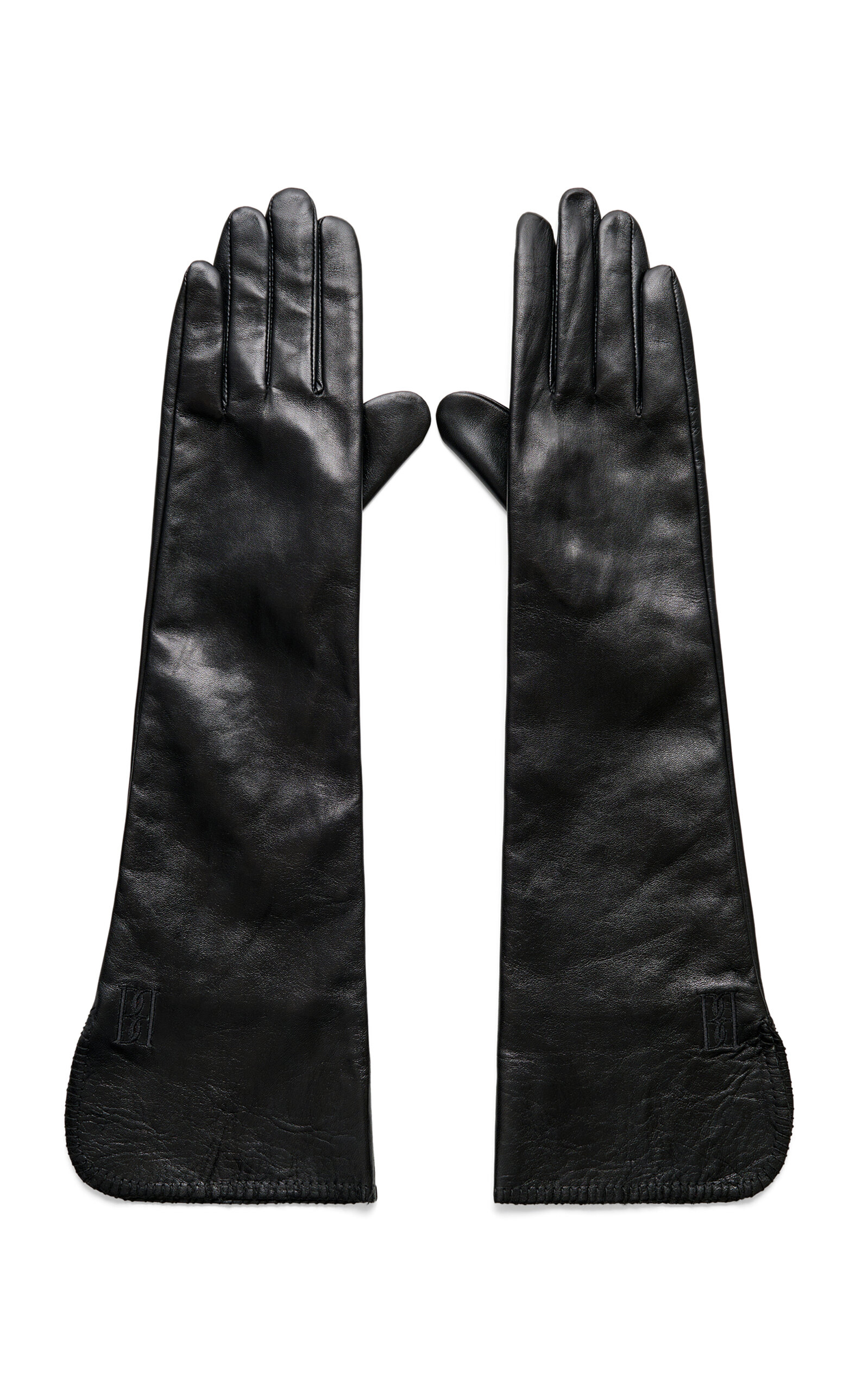 By Malene Birger Gemi Long Leather Gloves In Black