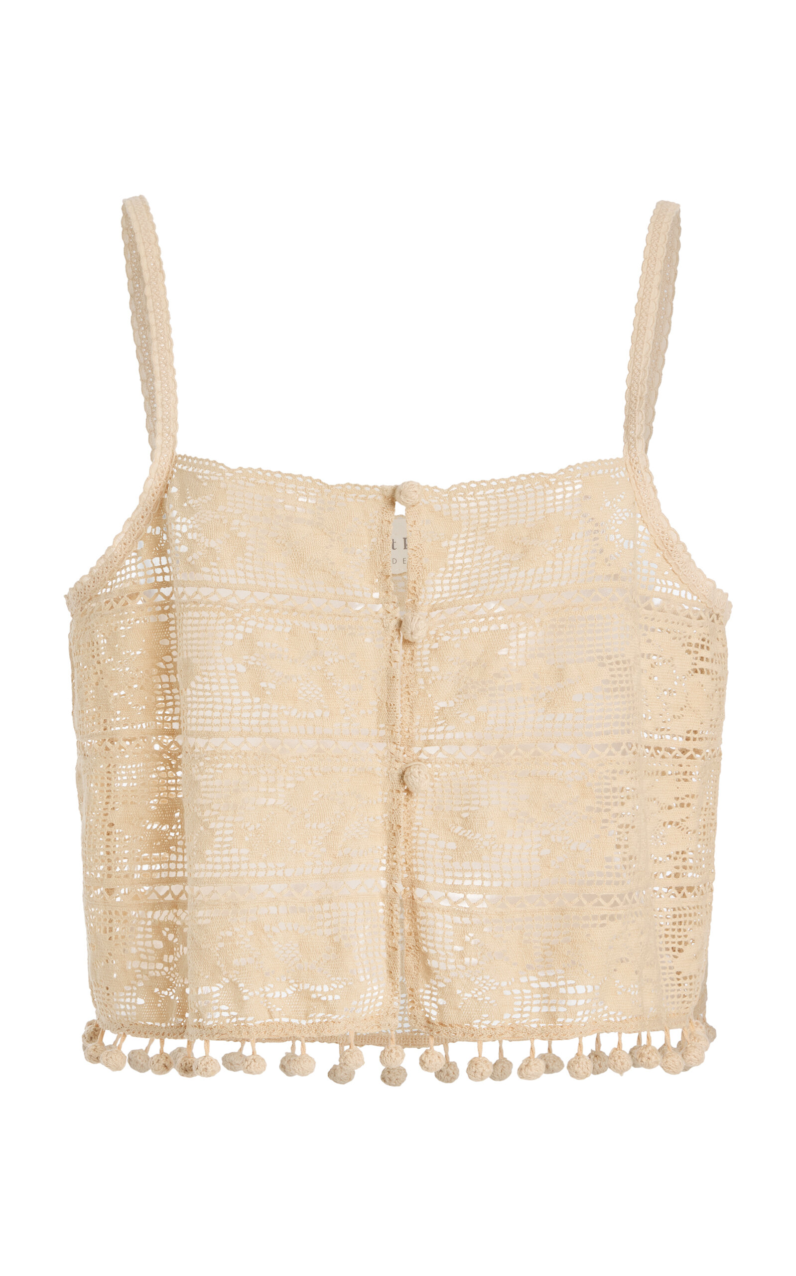 All That Remains Lucian Crocheted Cotton Top In Neutral