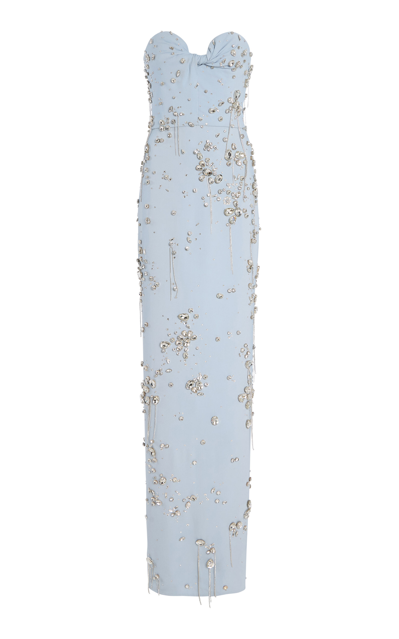 Oscar de la Renta Crystal-Embellished Crepe Gown