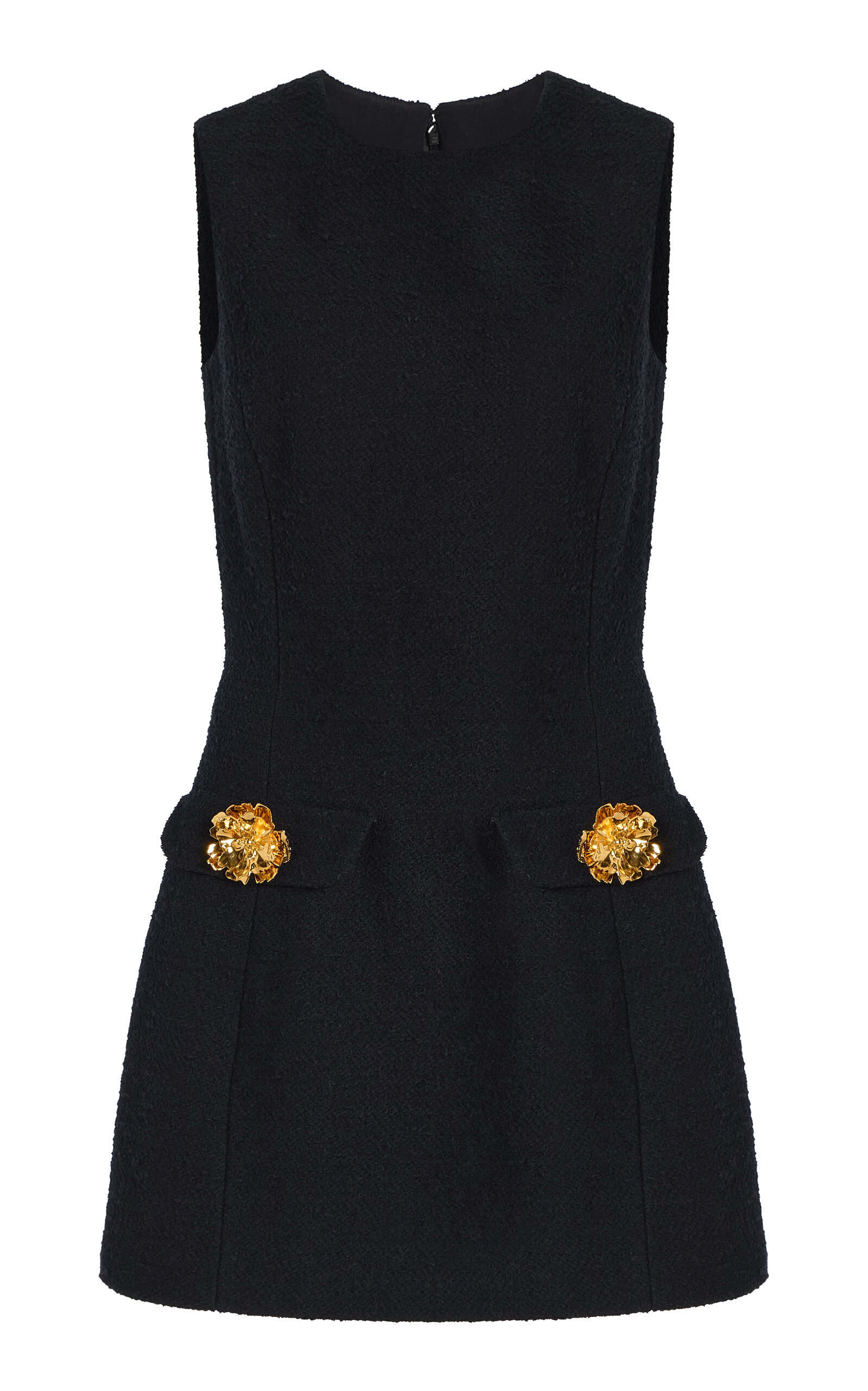 Oscar De La Renta Cotton-wool Tweed Mini Dress In Black