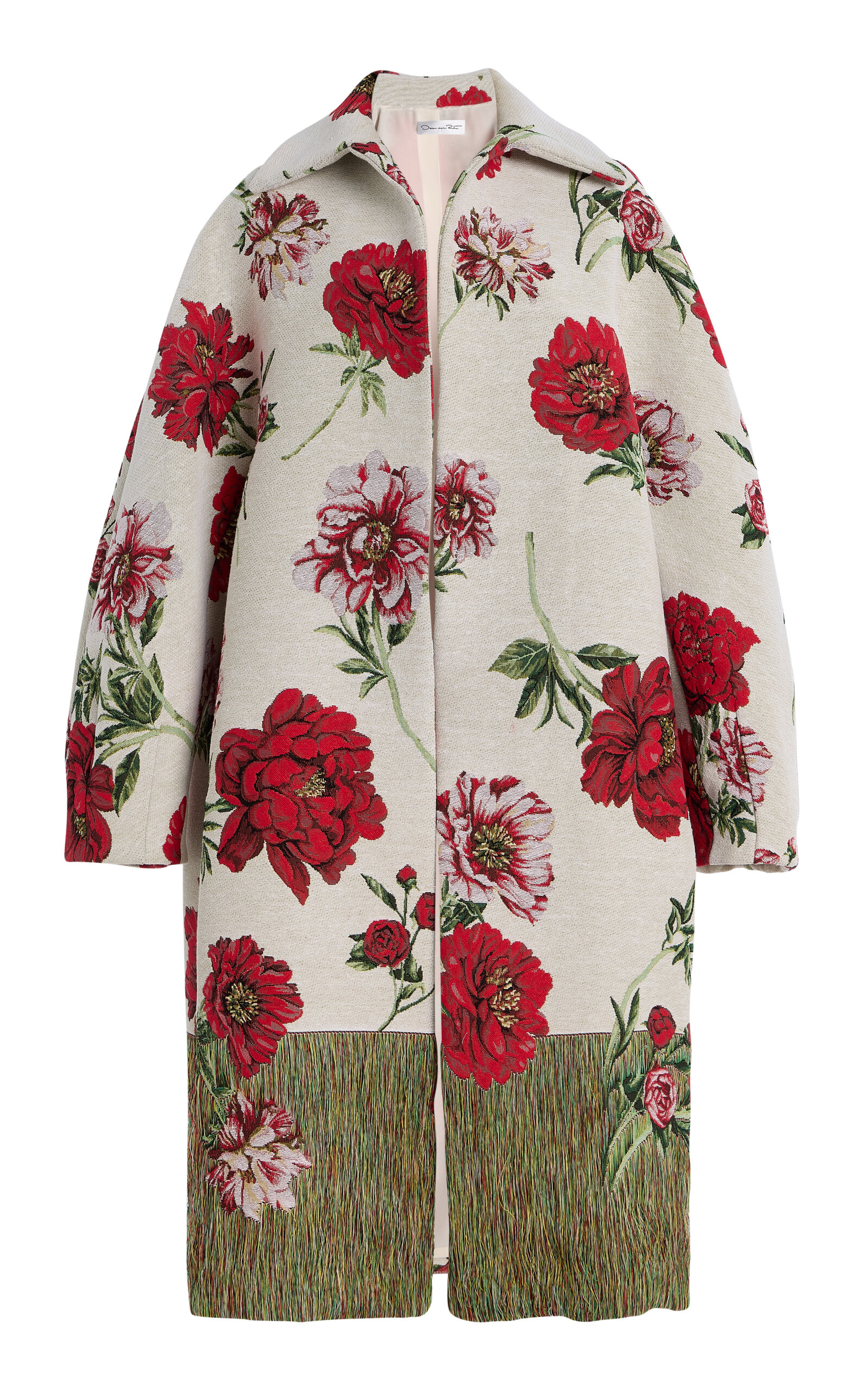 Oscar De La Renta Oversized Cotton-blend Jacquard Coat In Multi