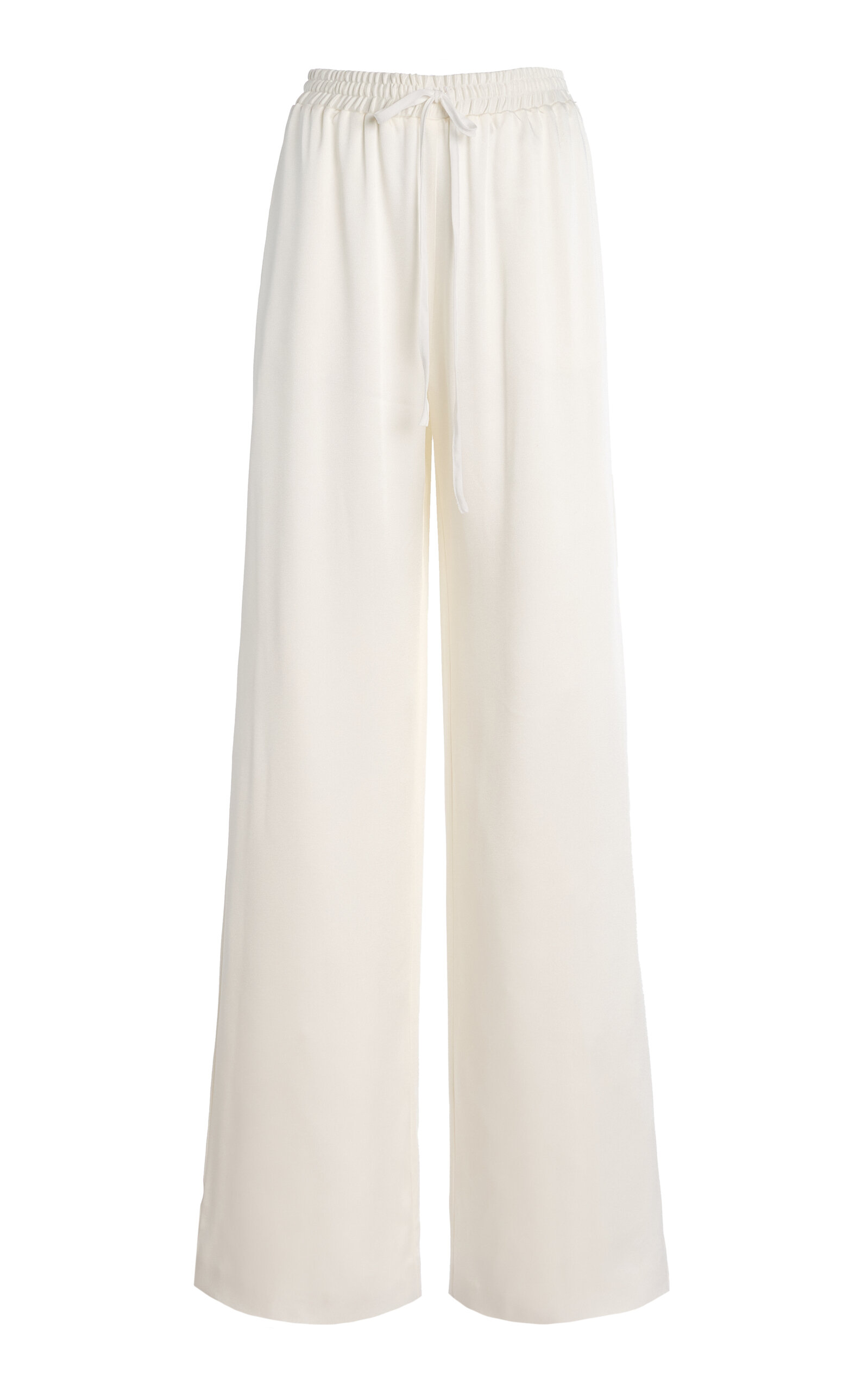 Oscar De La Renta Silk Georgette Wide-leg Pants In Ivory