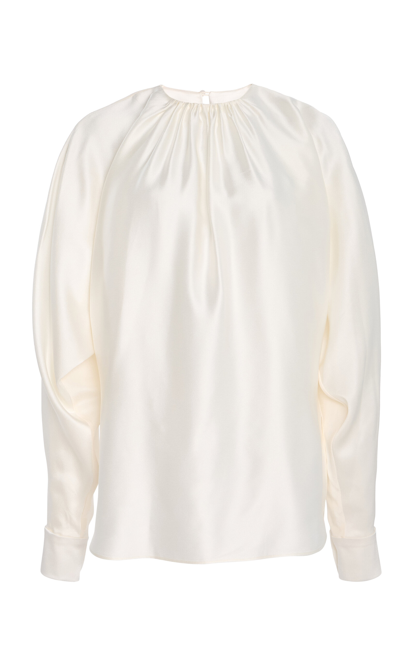 Oscar de la Renta Embroidered Silk Georgette Top - Ivory