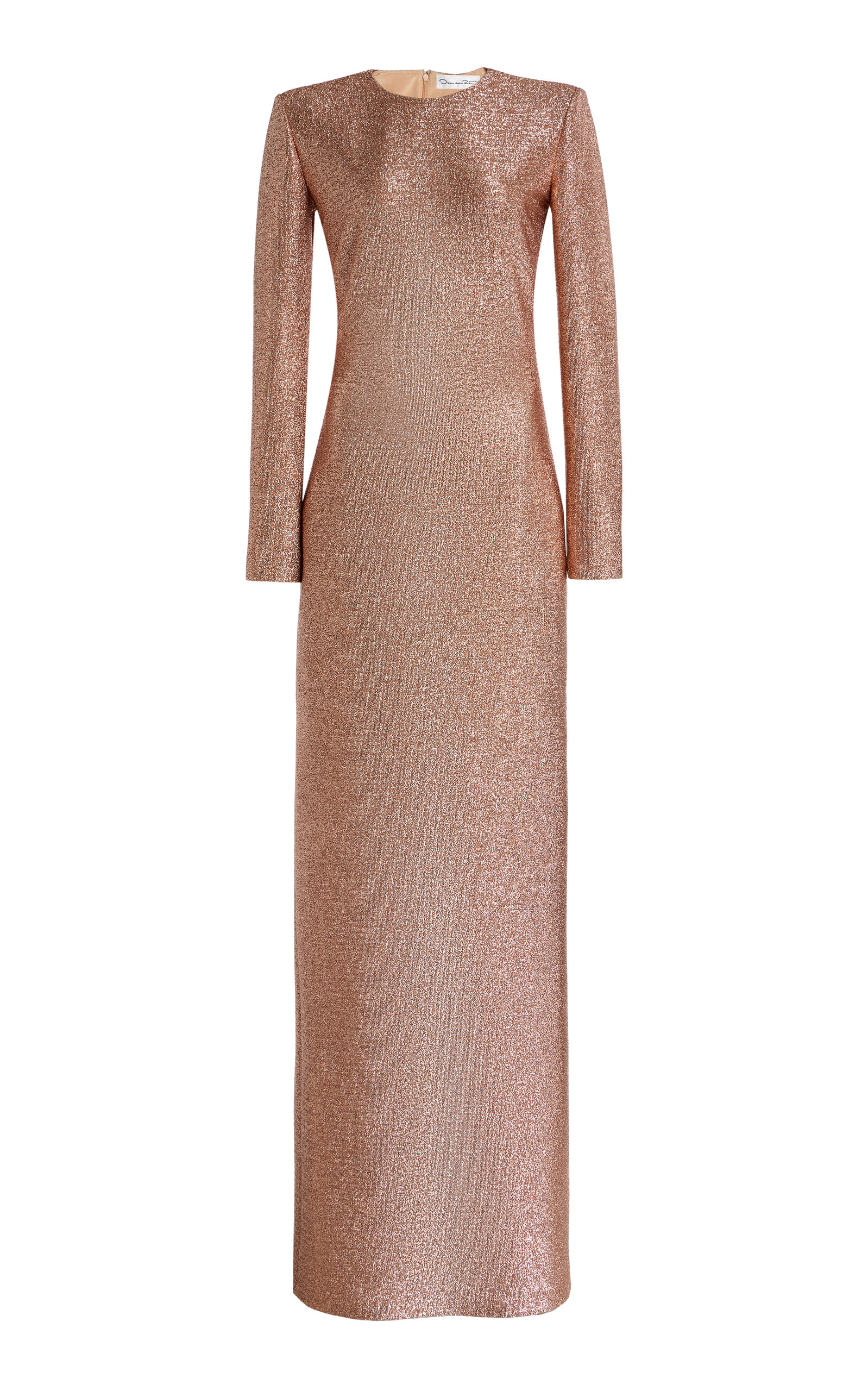 Oscar De La Renta Stretch-lamé Gown In Pink