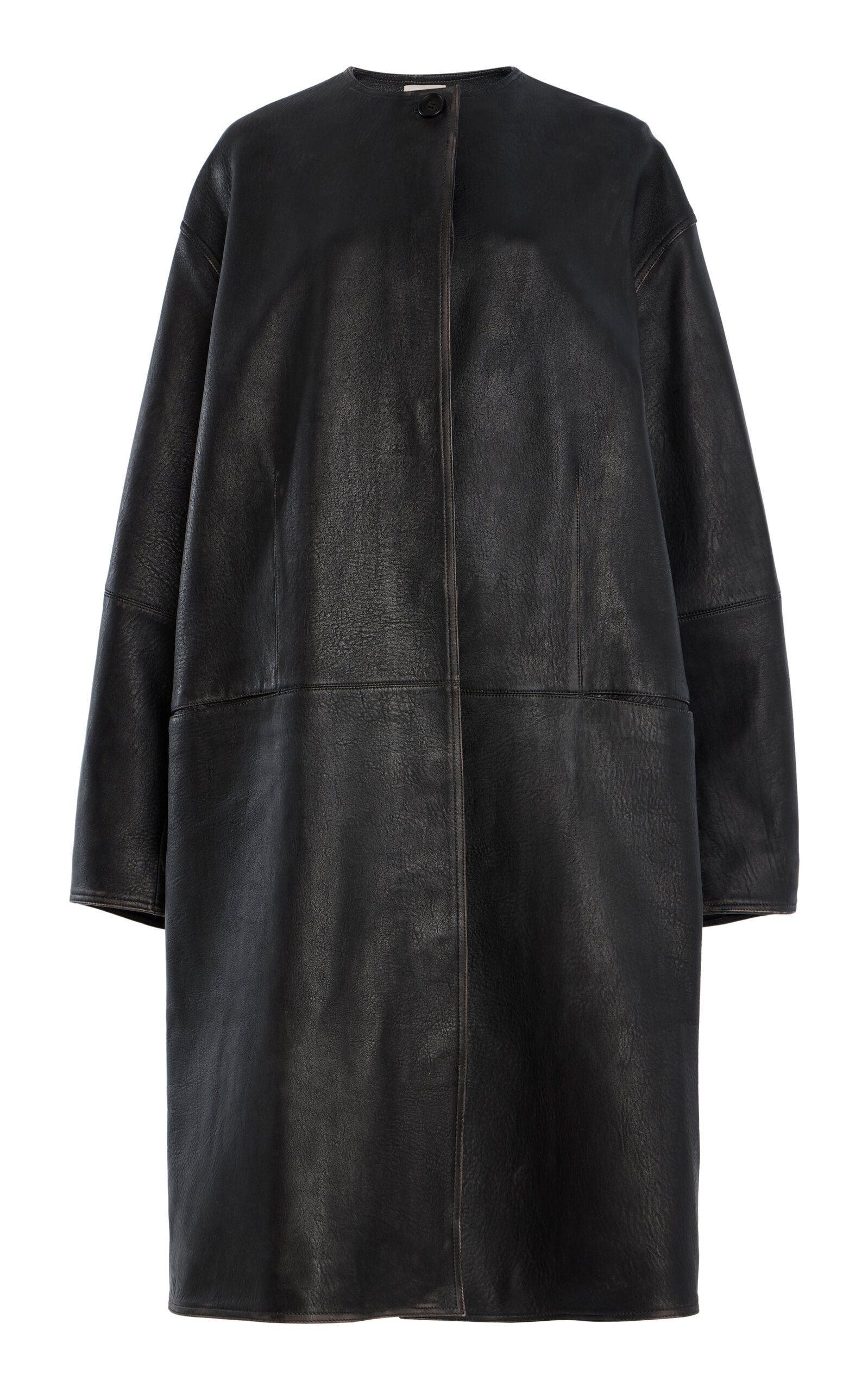 Simkhai Autumn Lambskin Long Jacket In Black