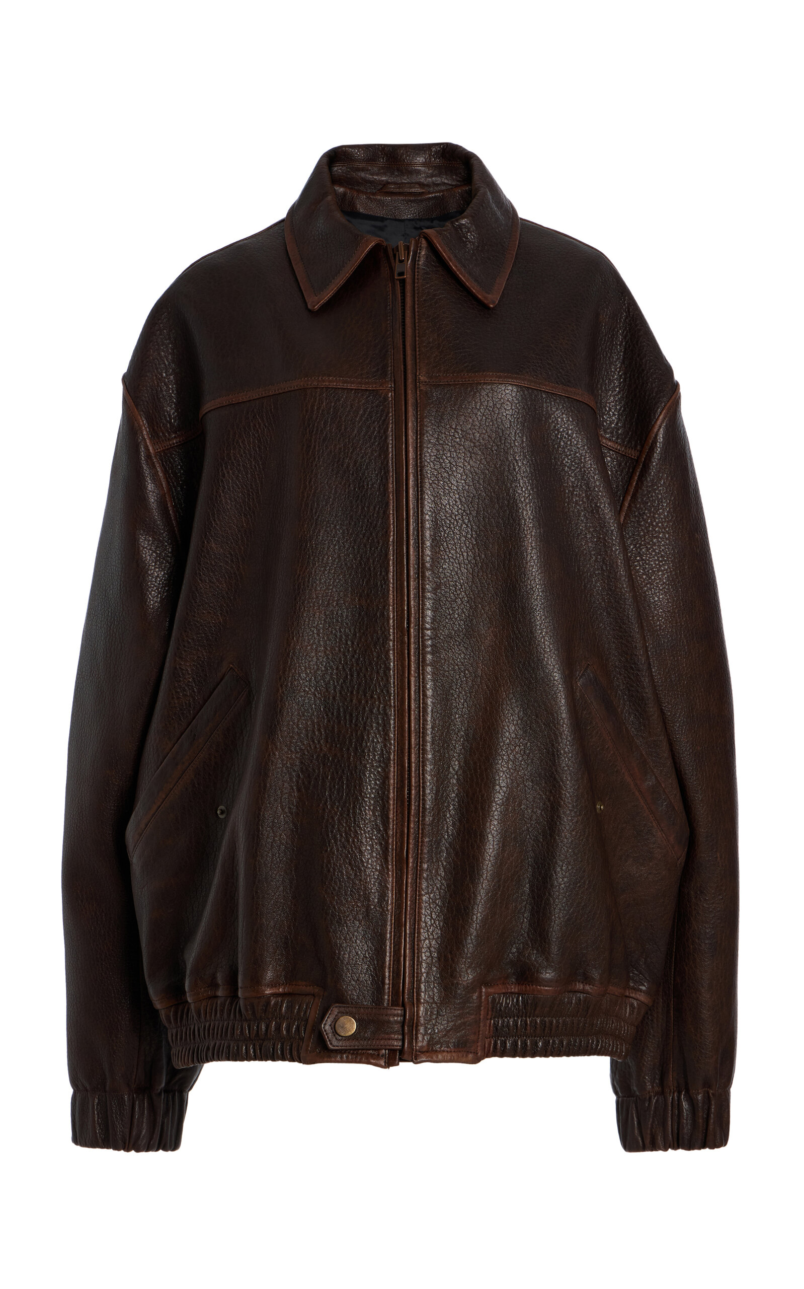 SIMKHAI Huntington Oversized Leather Jacket