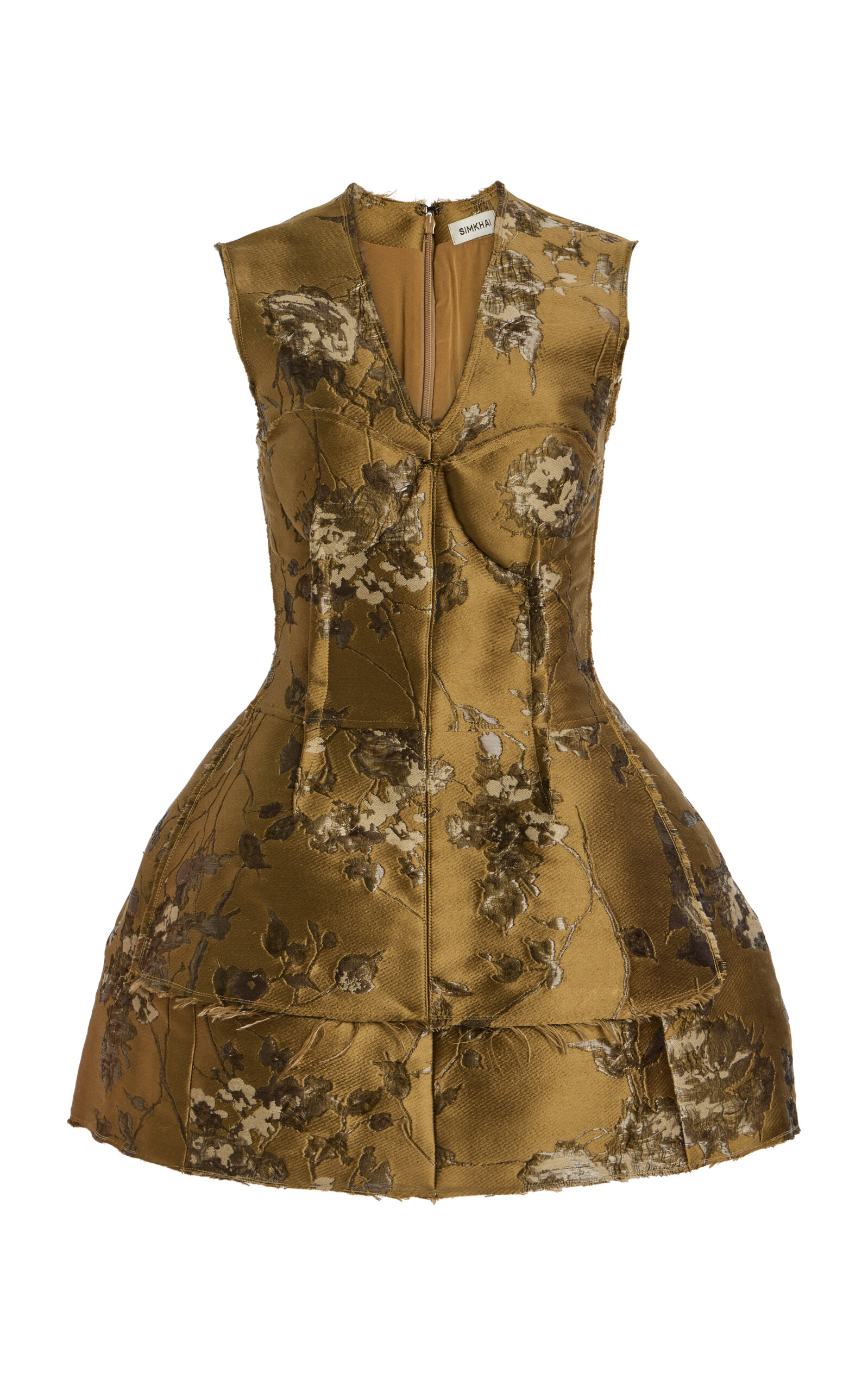 SIMKHAI Brynelle Raw-Edge Brocade Mini Dress - Women's Clothing