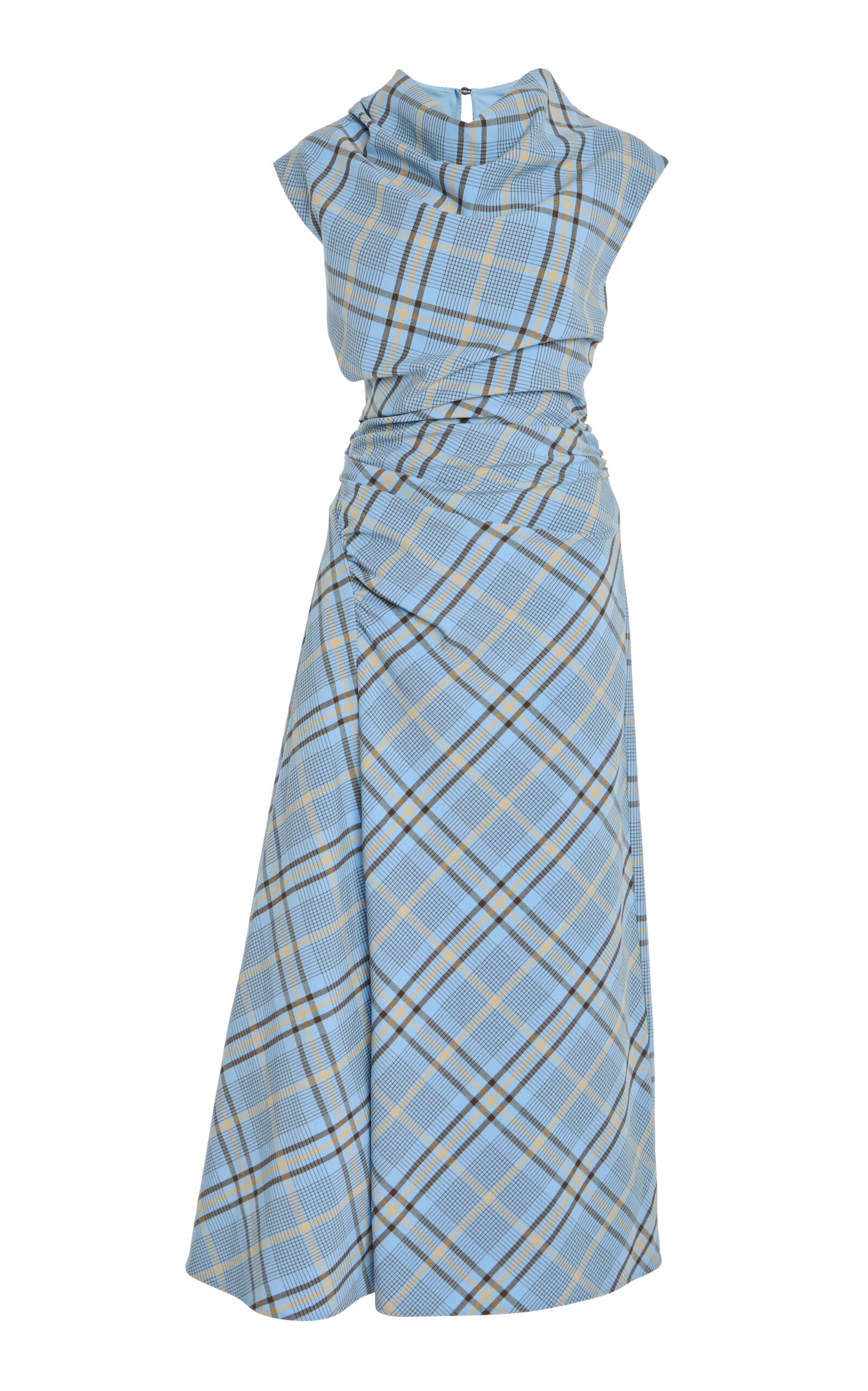 SIMKHAI Burke Draped Midi Dress - Blue